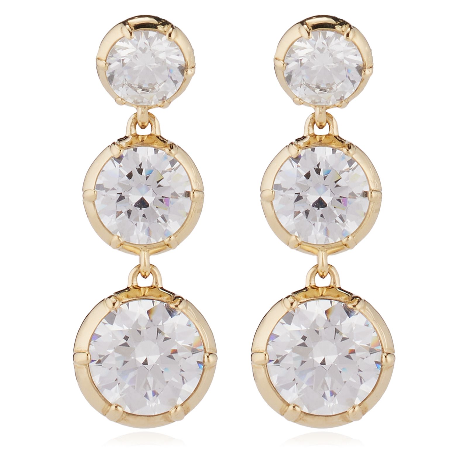 Diamonique 3.5ct tw Triple Drop Earrings Sterling Silver