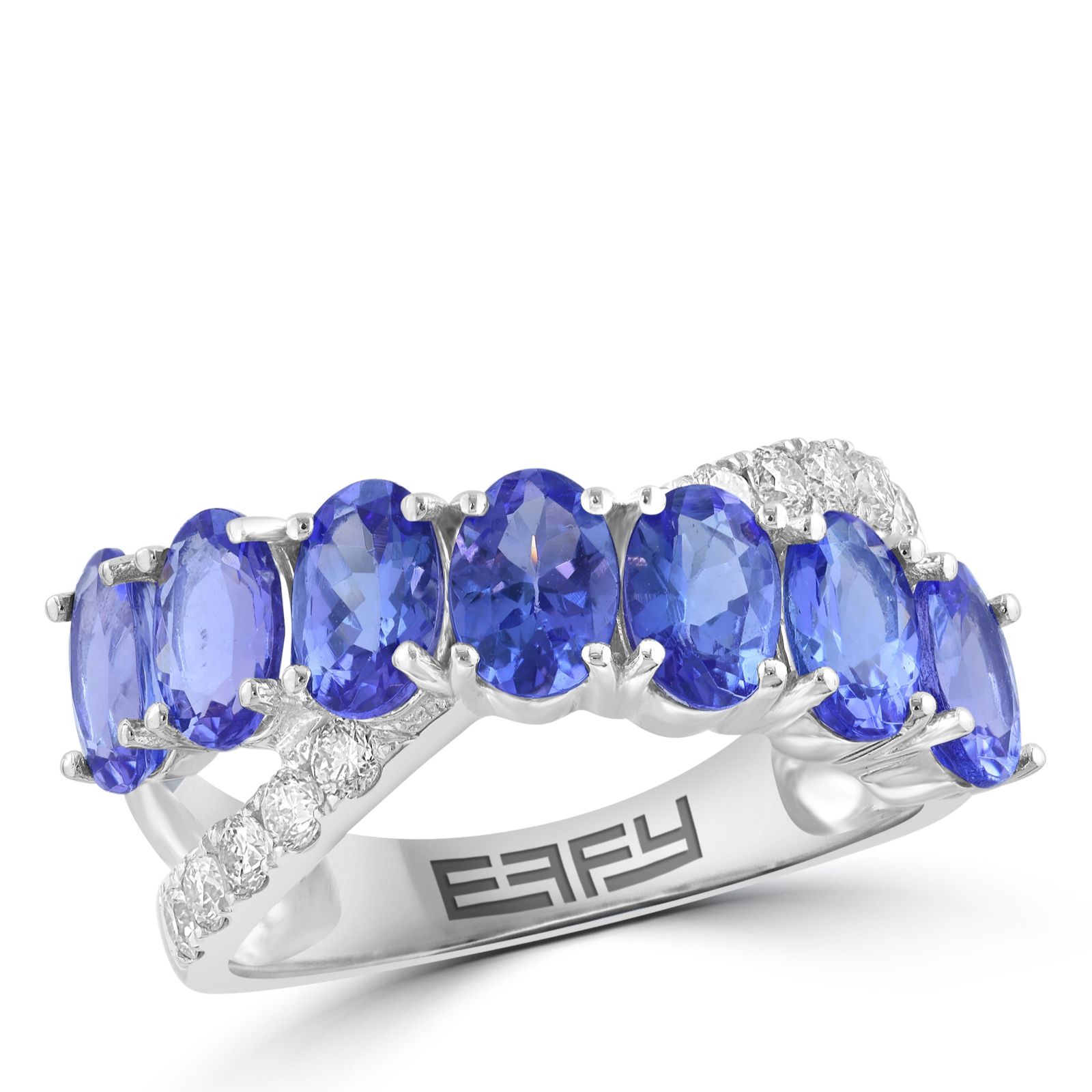 Effy 3.15ct Tanzanite and 0.30ct Diamond Ring 14ct Gold