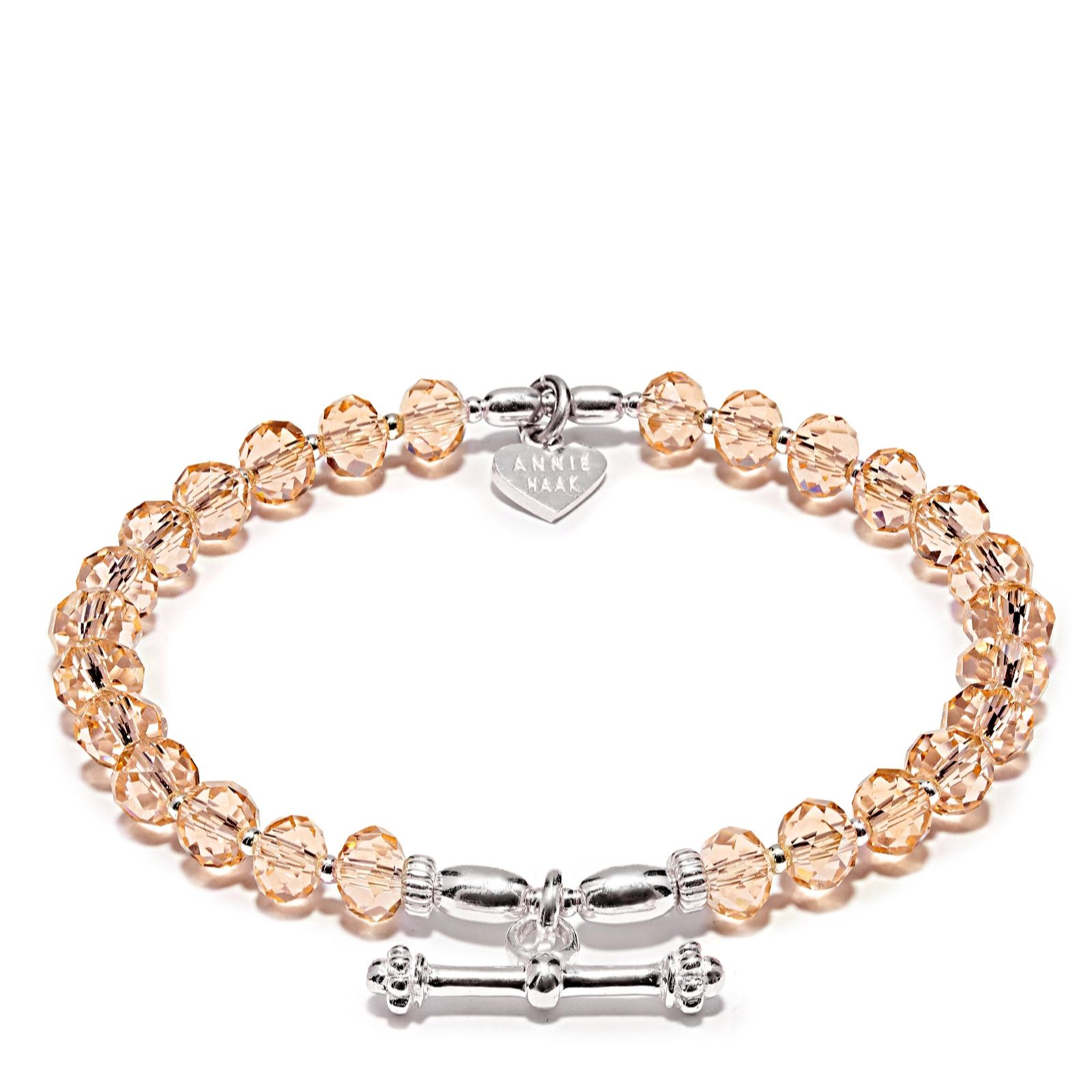 Annie Haak Olivia Crystal T-Bar Silver Bracelet Sterling Silver