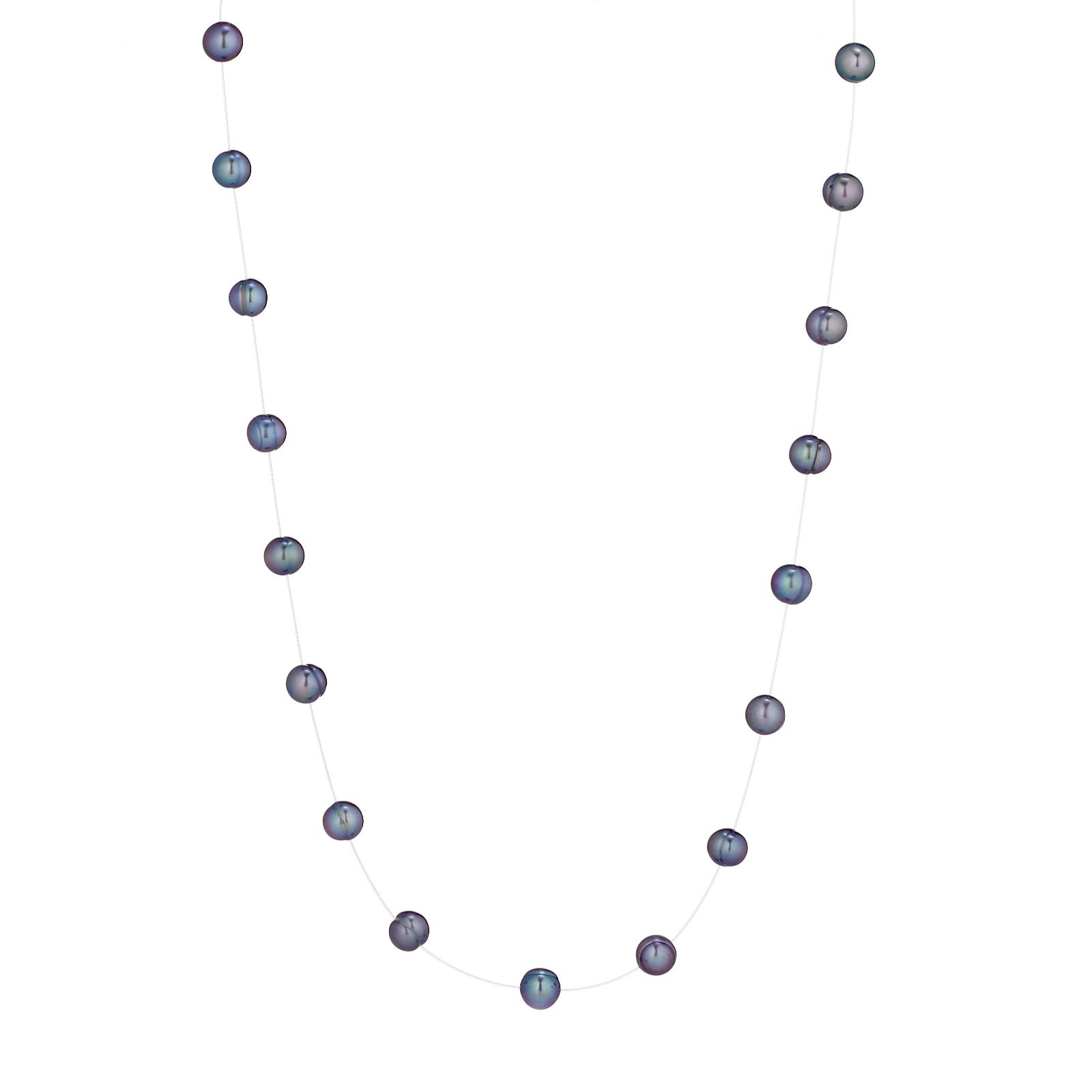 Lara Pearl 6mm Fresh Water Pearl Floating Necklace Sterling Silver