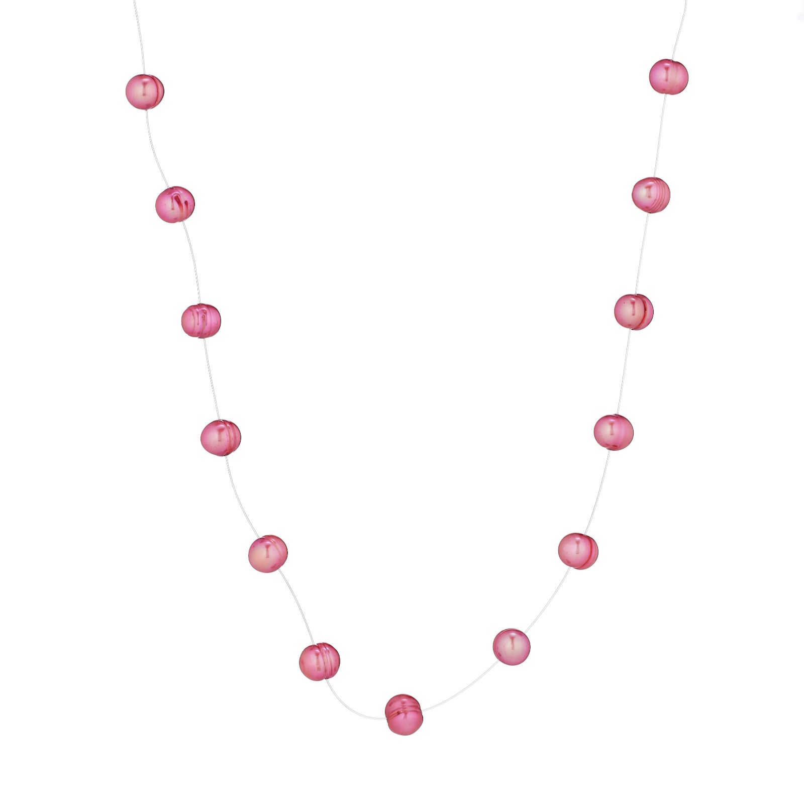 Lara Pearl 6mm Fresh Water Pearl Floating Necklace Sterling Silver