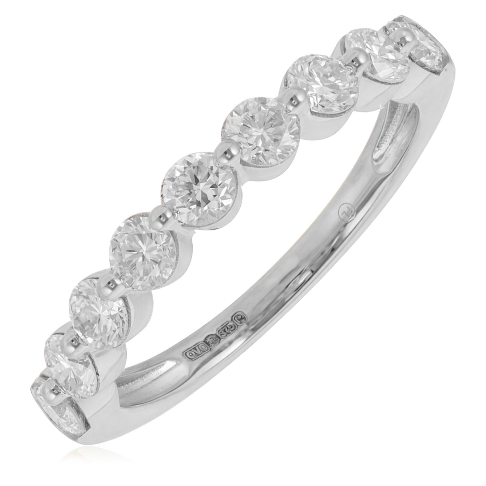Fire Light 1ct Lab Grown Diamond 2 Prong Set Eternity Ring 9ct Gold