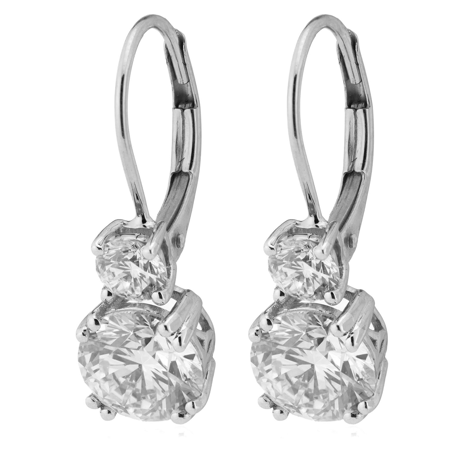 Fire Light 3ct Lab Grown Diamond 2 Stone Drop Earrings 9ct Gold