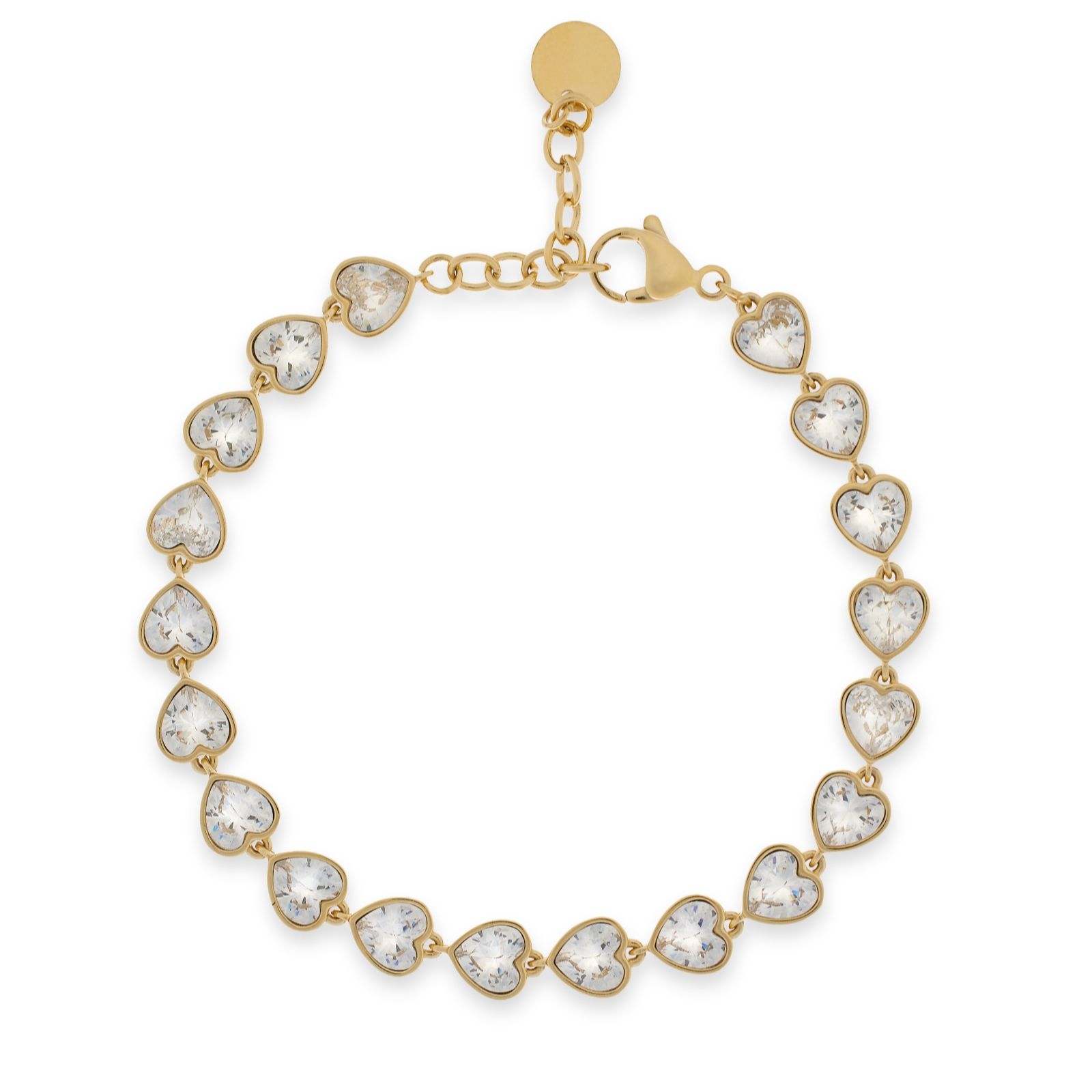 Steel By Diamonique Bezel Set Bracelet Stainless Steel