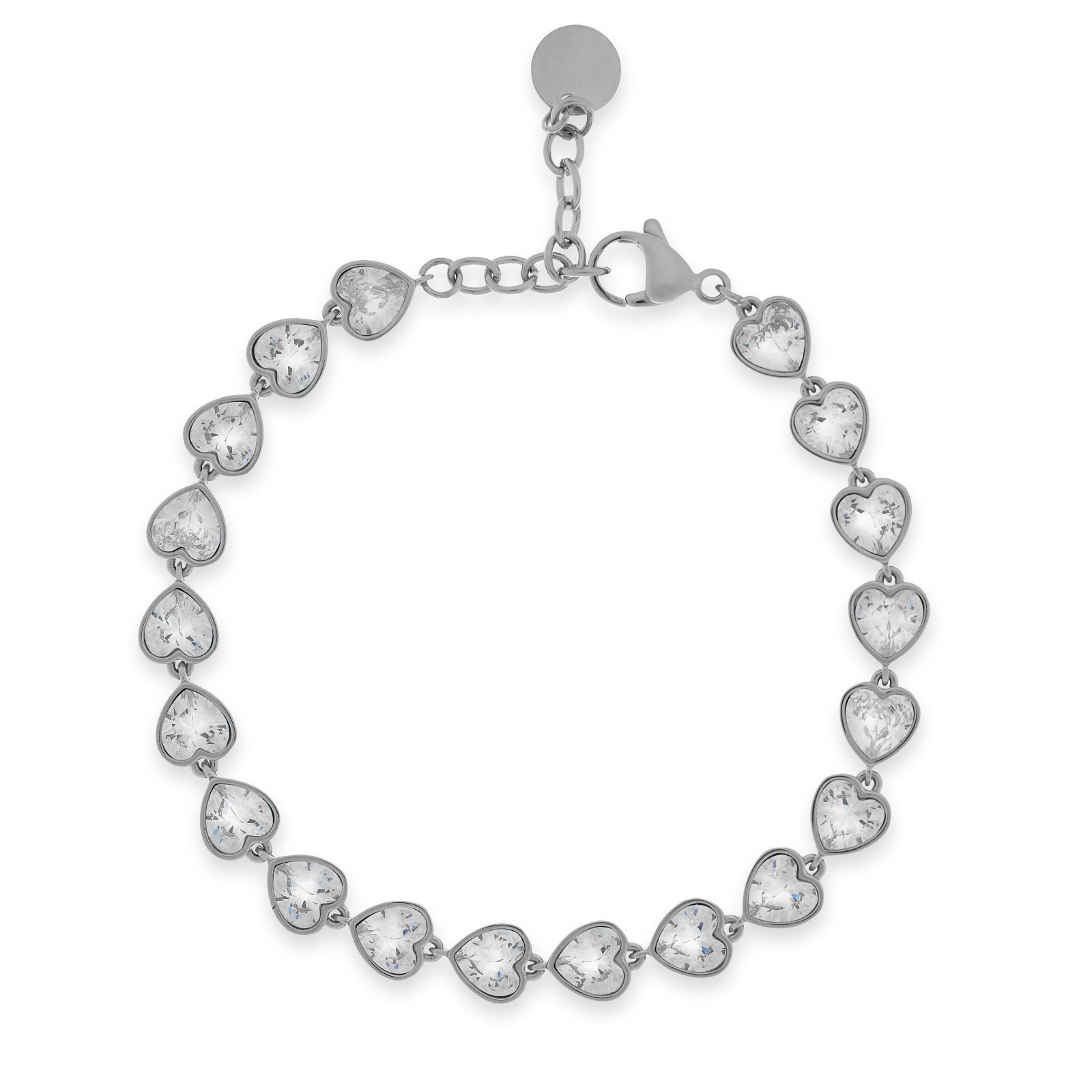 Steel By Diamonique Bezel Set Bracelet Stainless Steel