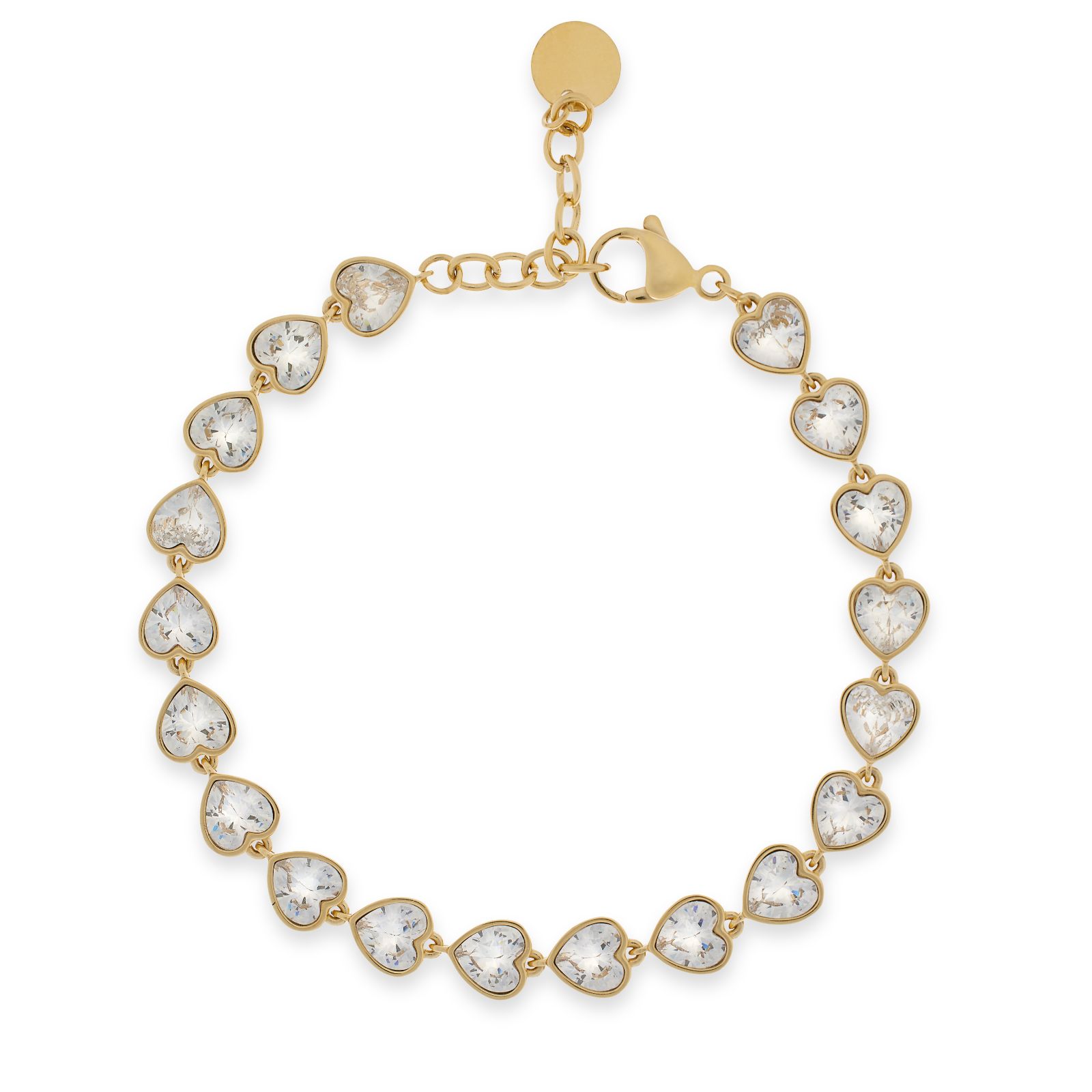 Steel By Diamonique Bezel Set Bracelet Stainless Steel