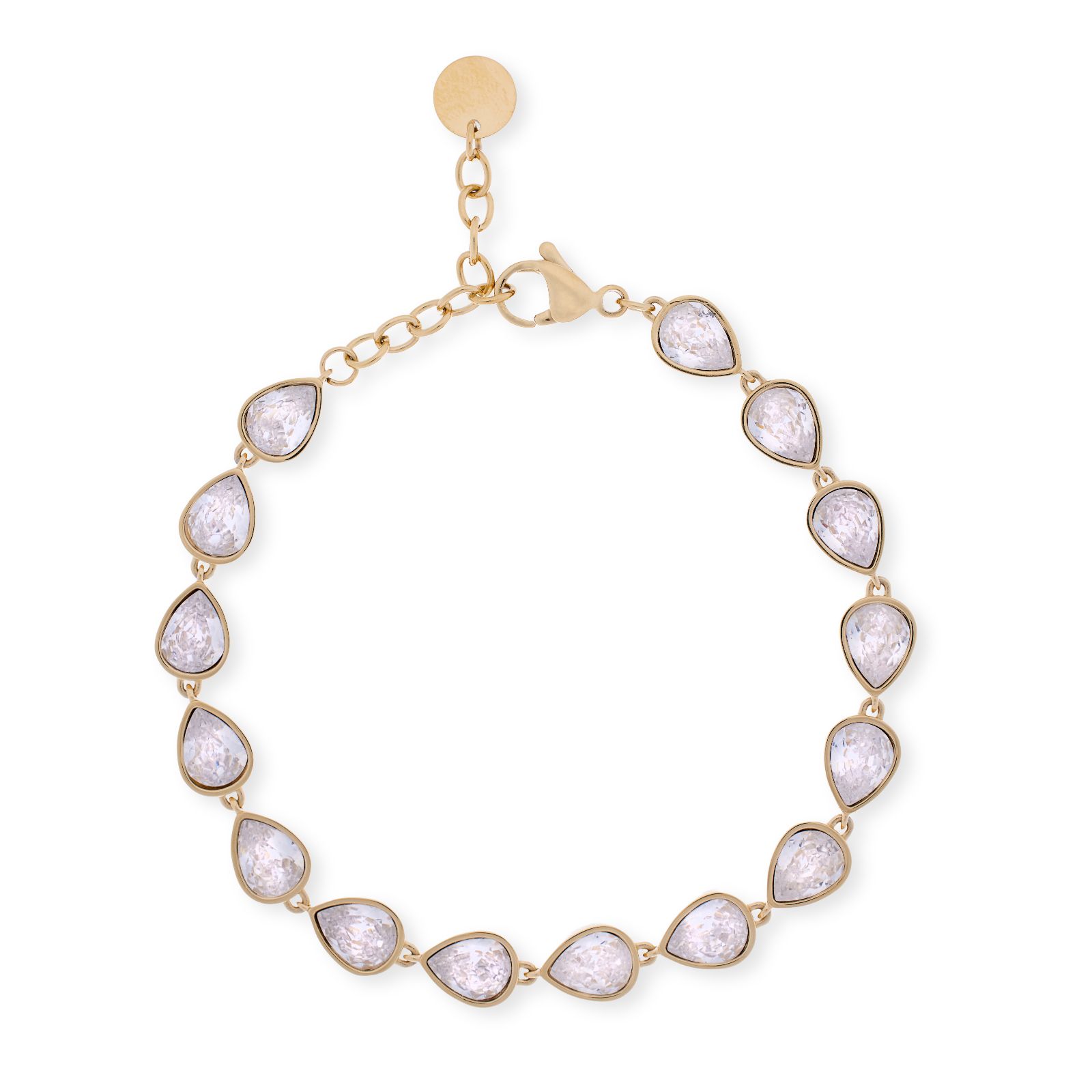 Steel By Diamonique Bezel Set Bracelet Stainless Steel