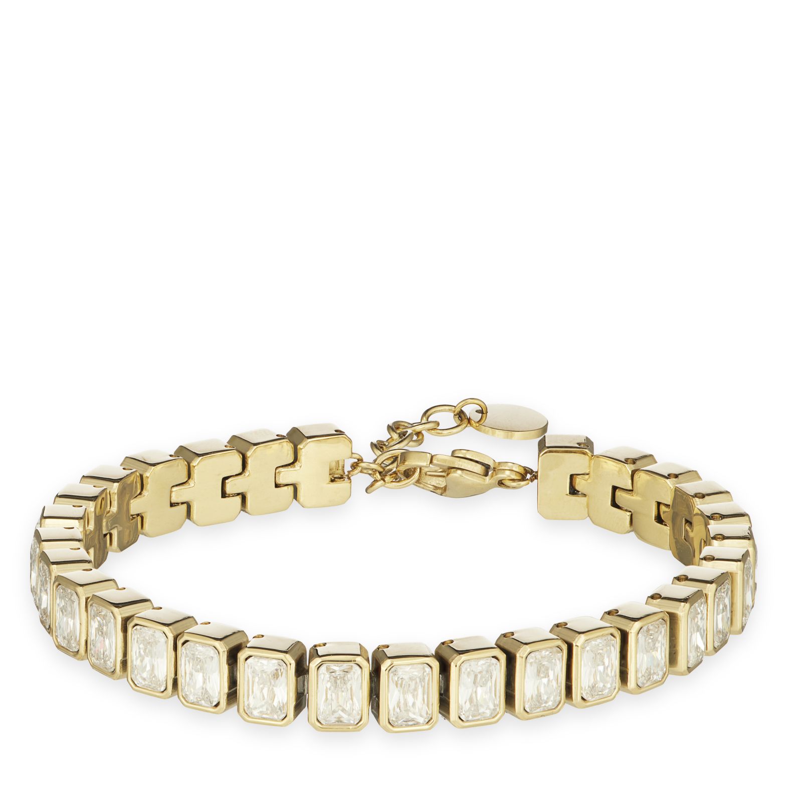 Steel By Diamonique Bezel Set Bracelet Stainless Steel