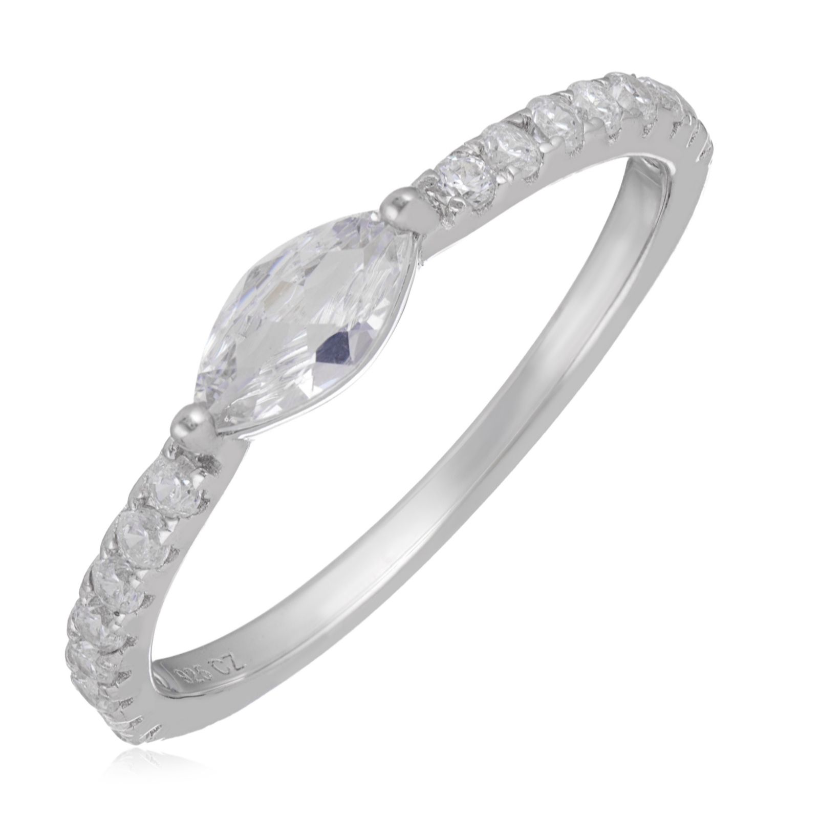 Diamonique 0.66ct tw Marquise Cut Ring Sterling Silver