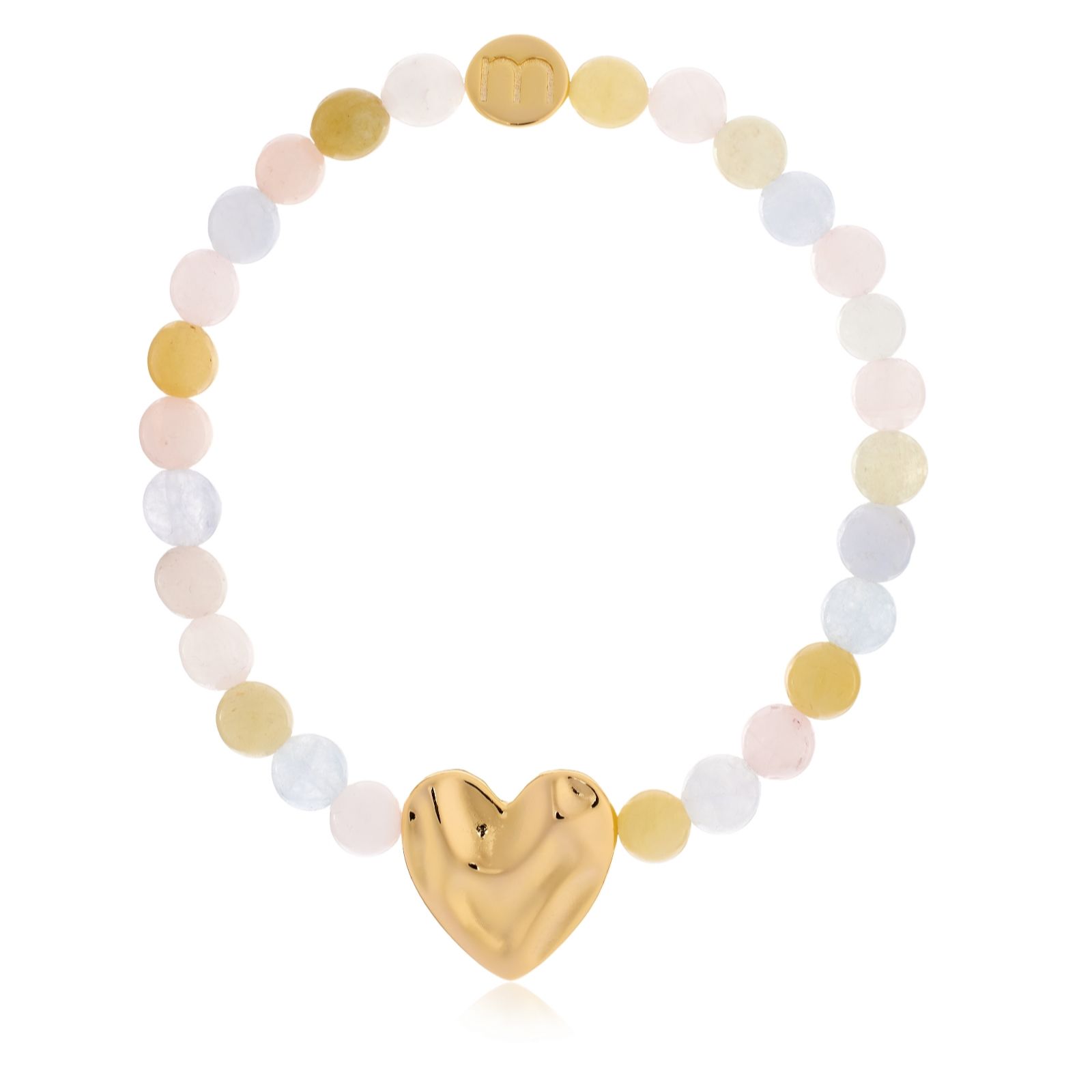 Malika Semi Precious Beaded Molten Heart Bracelet