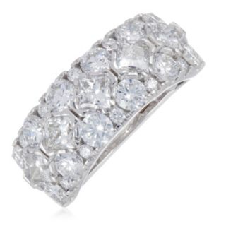 Fire Light 3.5ct Lab Grown Diamond Princess Cut Band Ring 9ct Gold