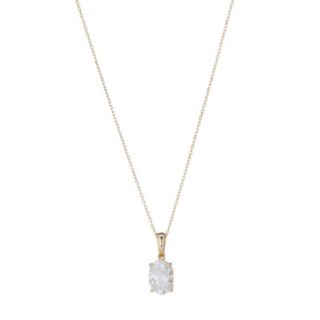 Fire Light 2ct Lab Grown Diamond Oval Pendant & Chain 9ct Gold