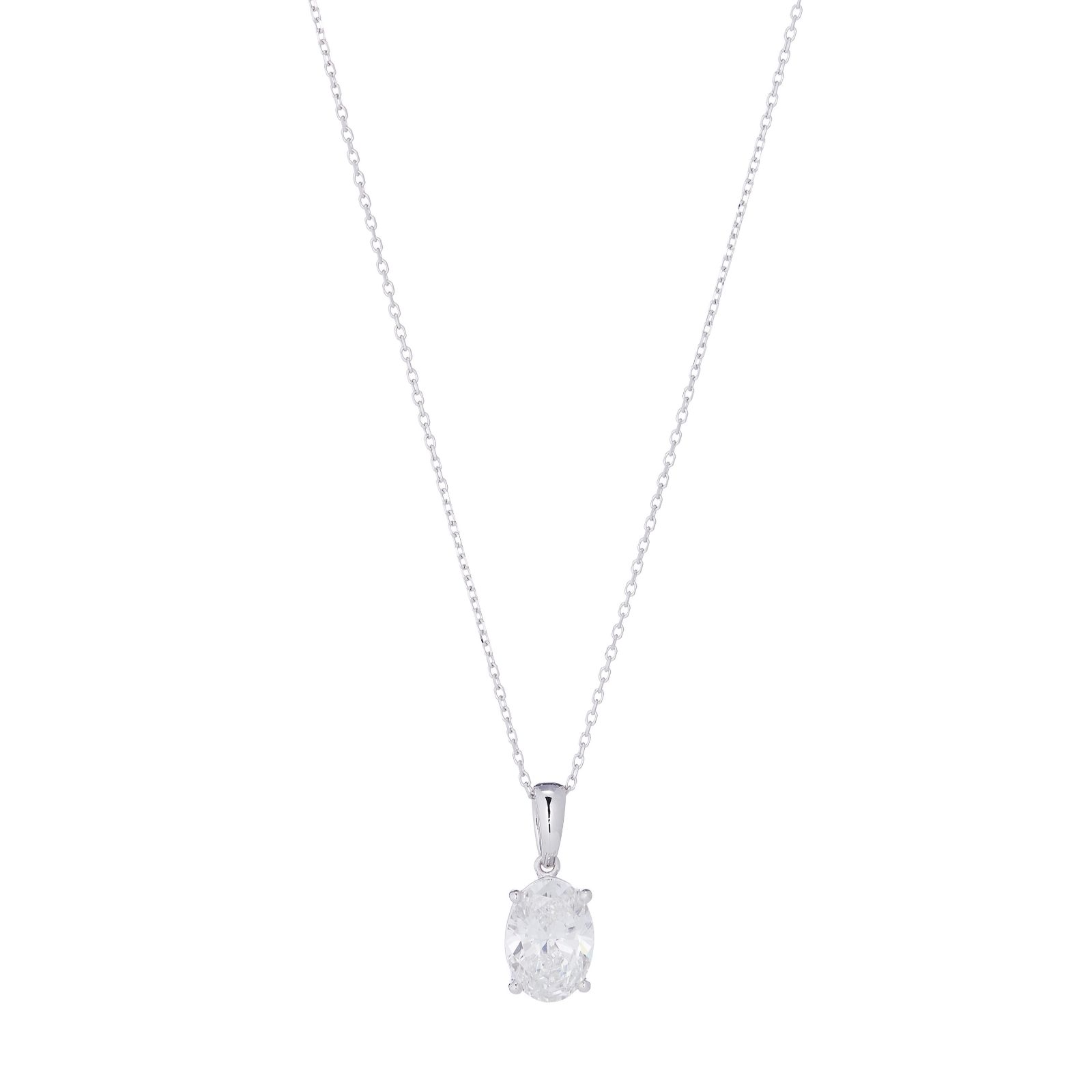 Fire Light 2ct Lab Grown Diamond Oval Pendant & Chain 9ct Gold