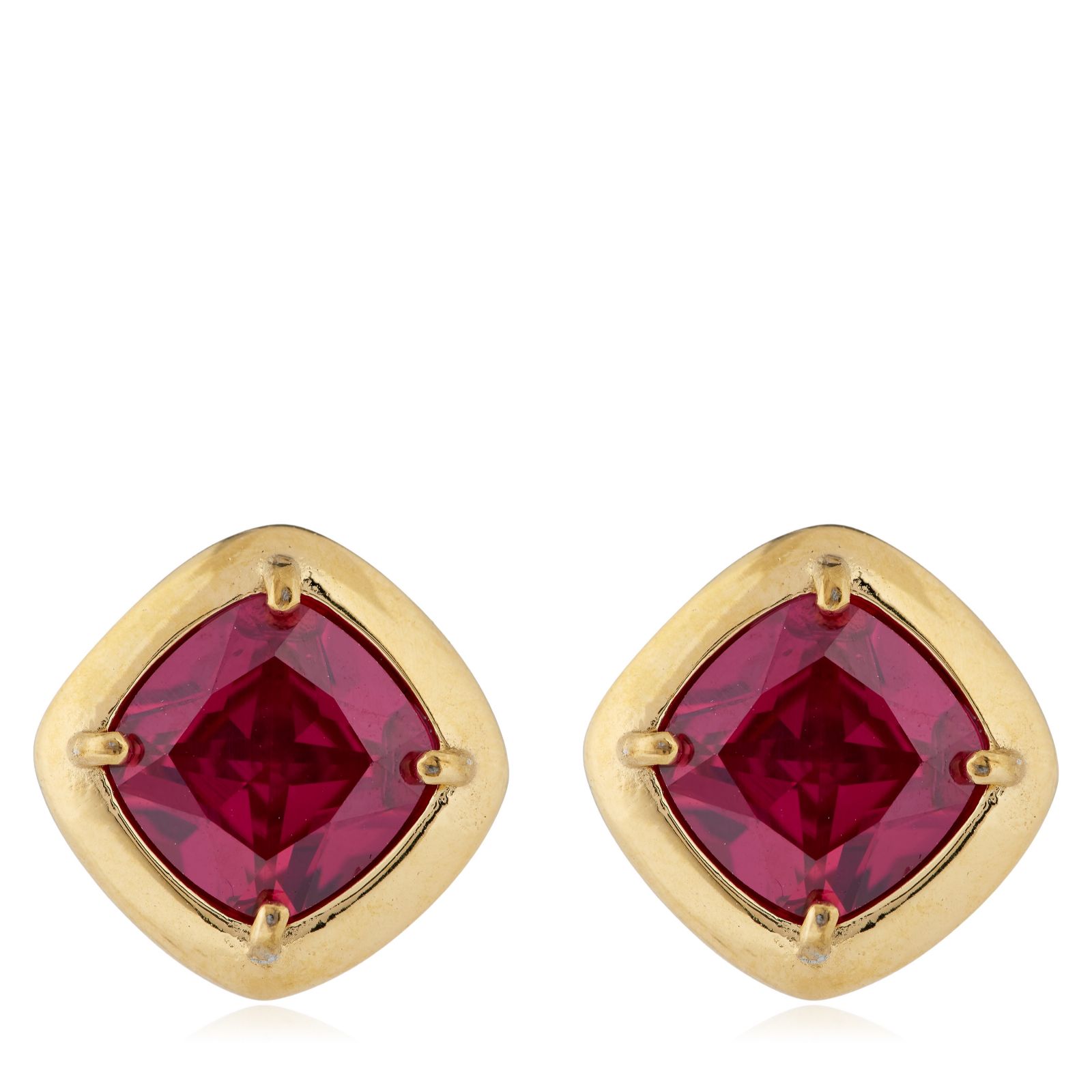 Steel by Diamonique Colour Stone Stud Earrings