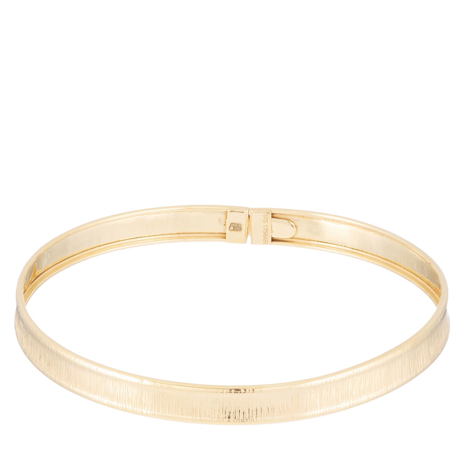 GOLD 9ct Italian Gold Cigar Band Rigato Bangle 3.4g