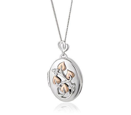 Clogau Tree of Life Diamond Locket Sterling Silver & 9ct Gold