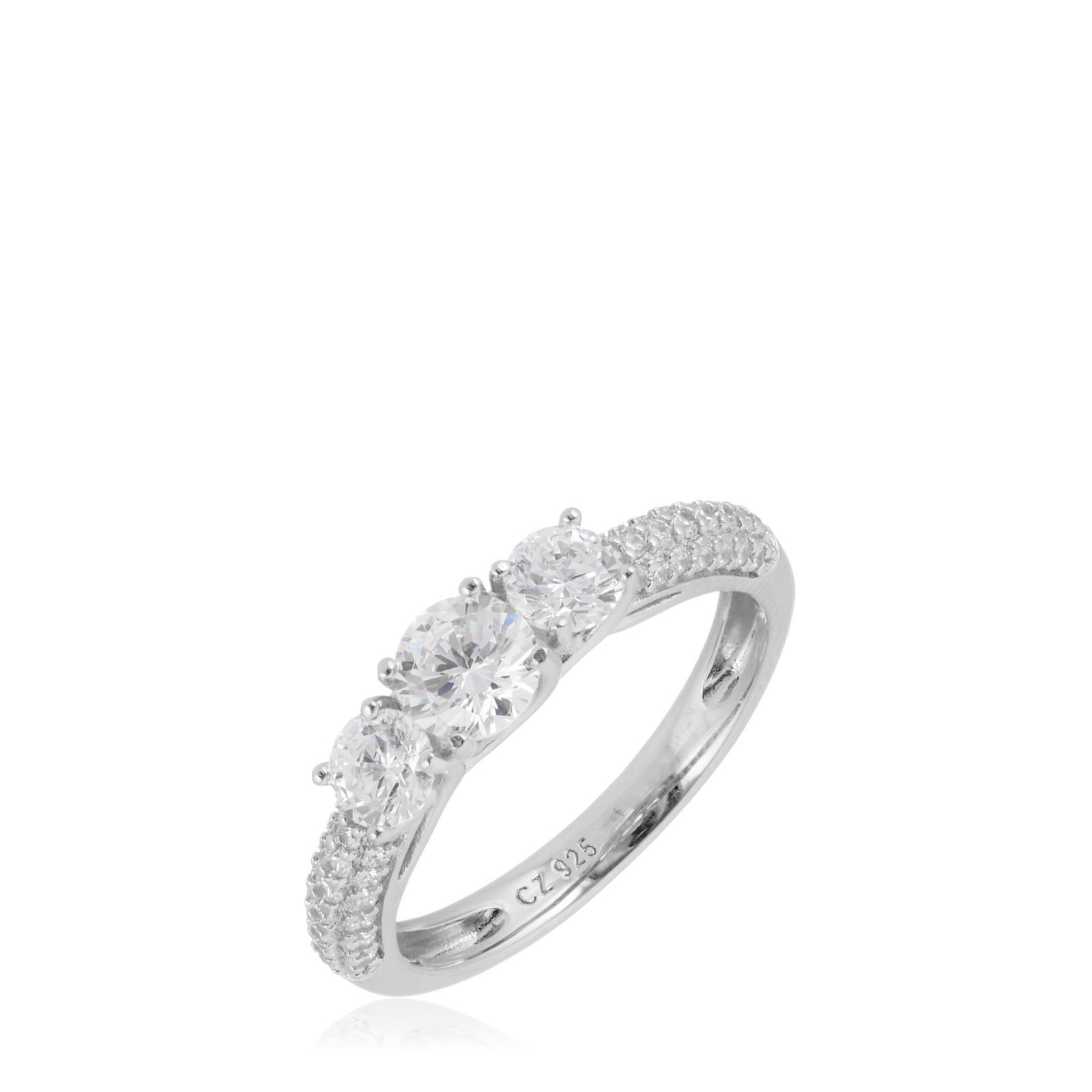 Diamonique Icons 1ct tw Signature Trilogy Ring Sterling Silver