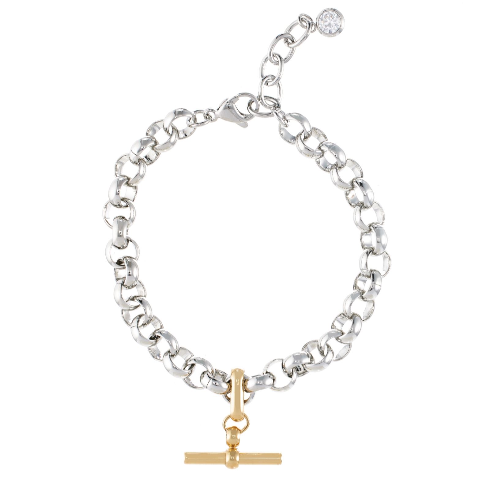 Steel by Diamonique Belcher Chain T Bar Bracelet
