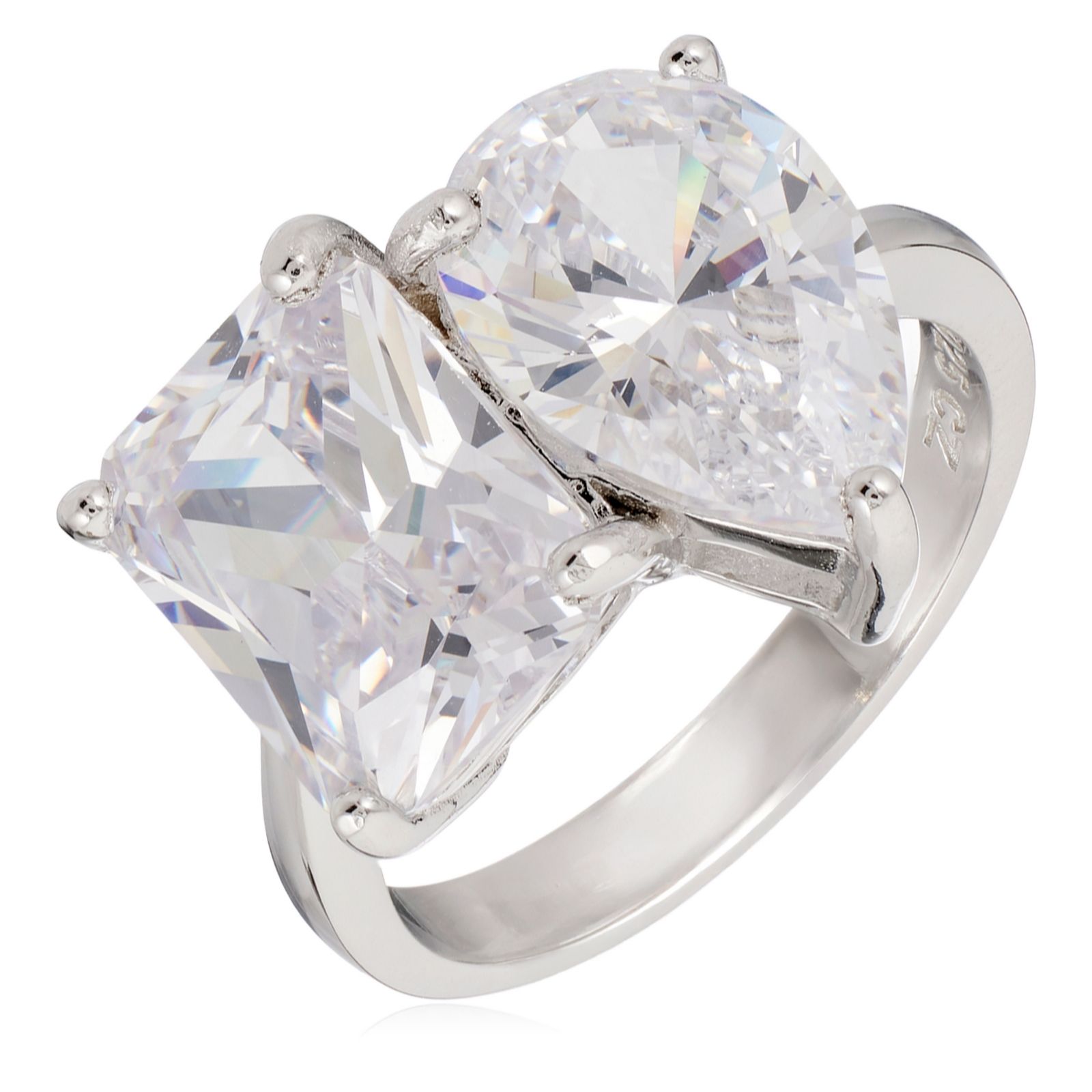 Diamonique 7ct tw Multi Cut Ring Sterling Silver