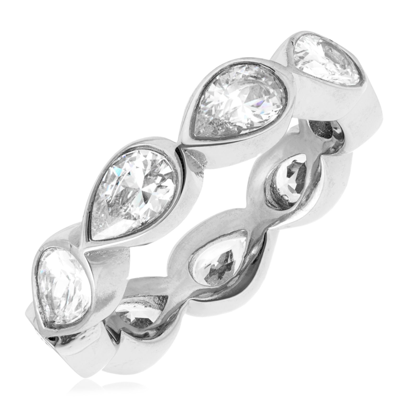 Steel By Diamonique Bezel Set Ring Stainless Steel