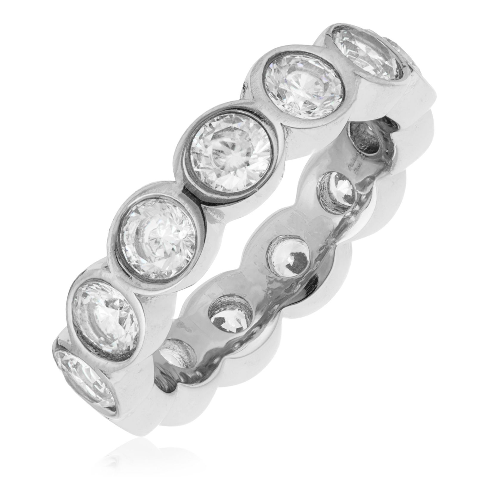 Steel By Diamonique Bezel Set Ring Stainless Steel