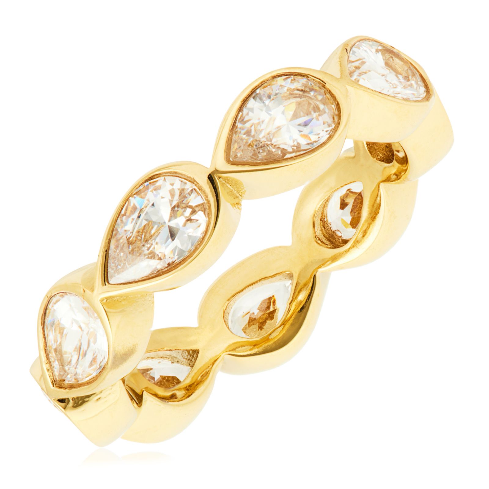 Steel By Diamonique Bezel Set Ring Stainless Steel