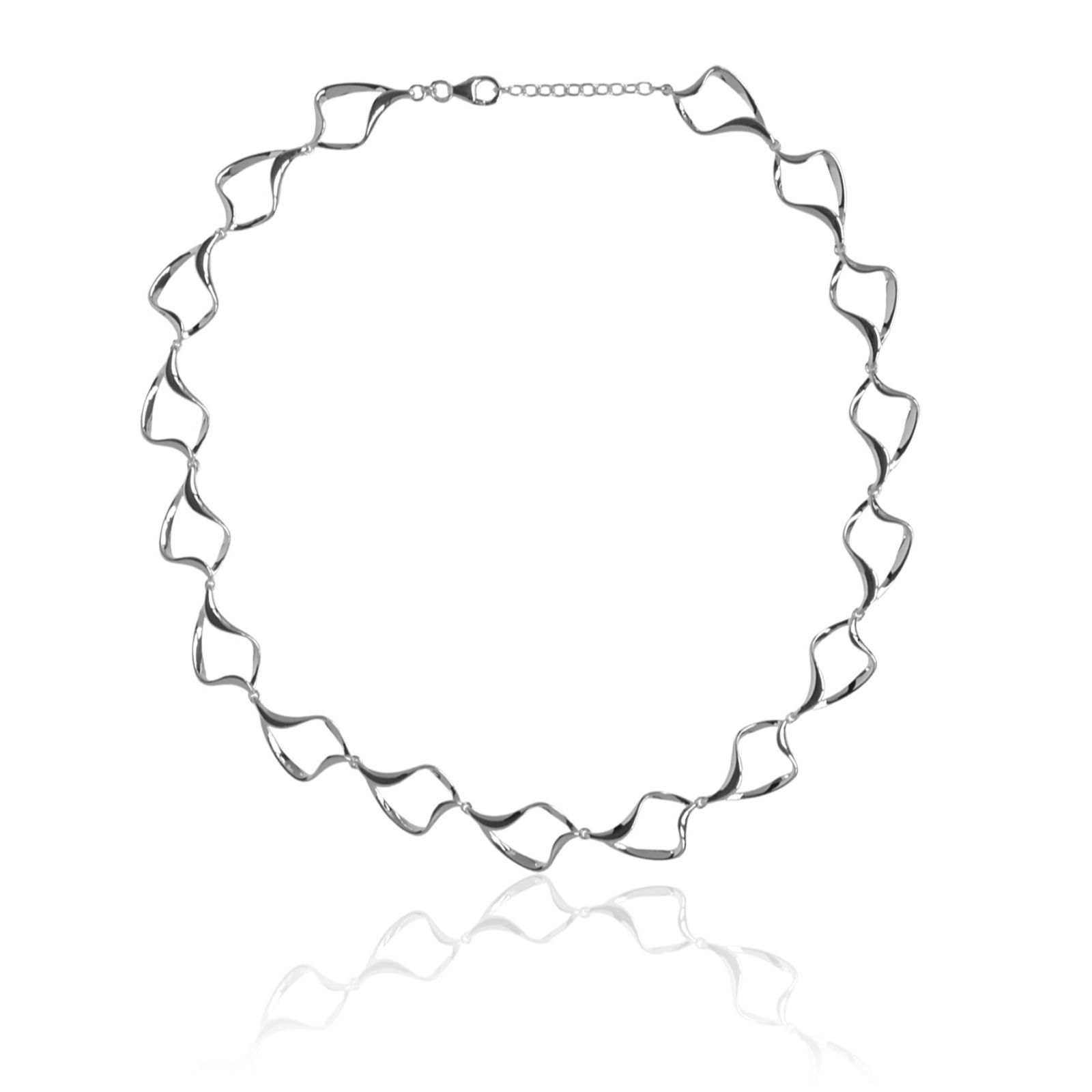 Nina B Open Wave Collar Necklace Sterling Silver