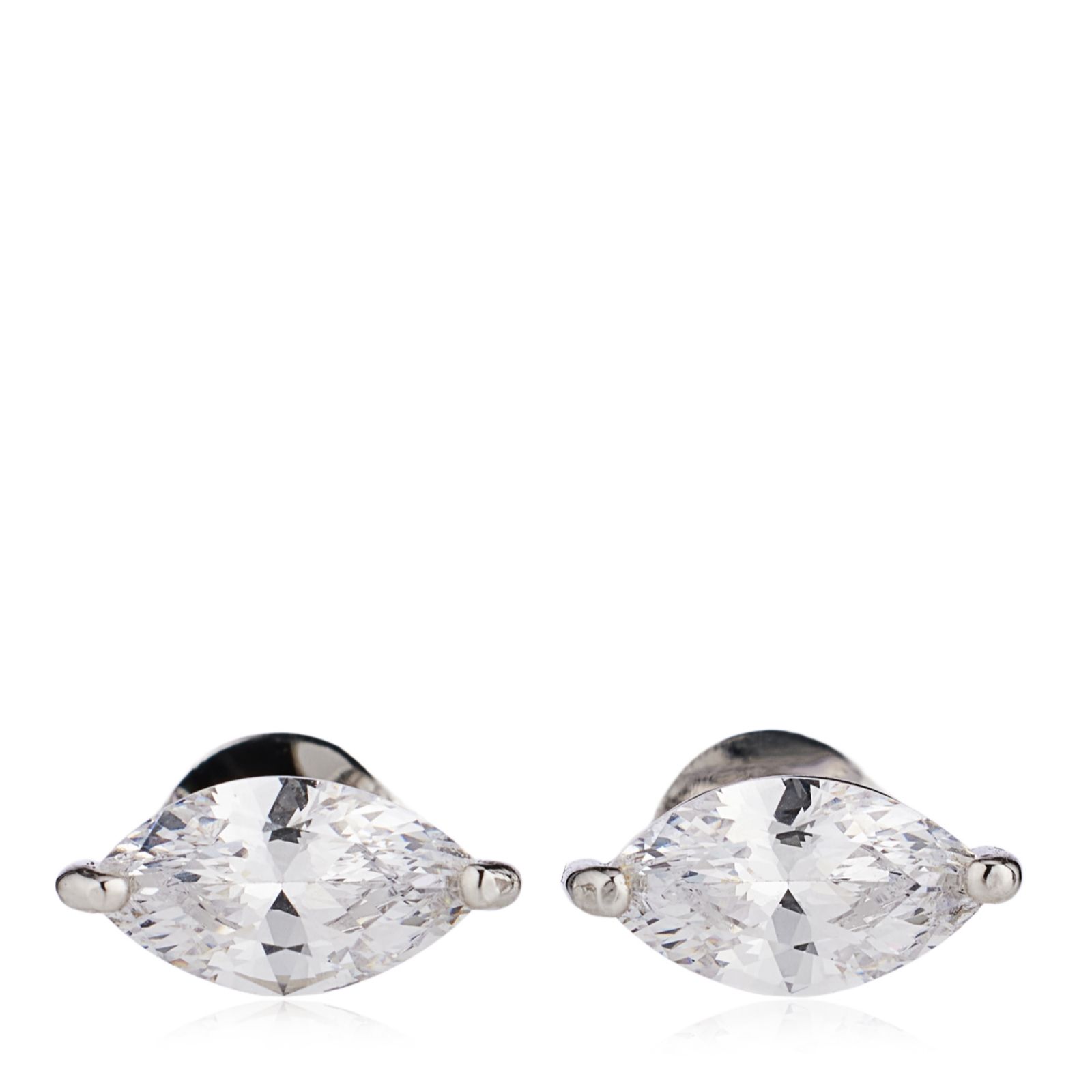 Diamonique 1.7ct Marquise Cut Stud Earrings Sterling Silver