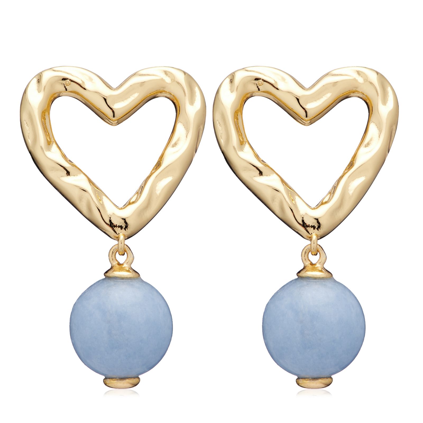 Malika Molten Heart Semi Precious Drop Studs