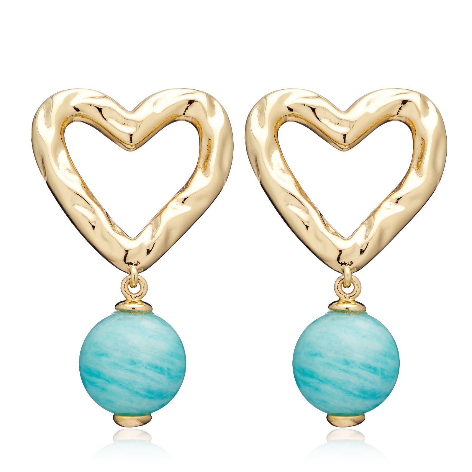 Malika Molten Heart Semi Precious Drop Studs