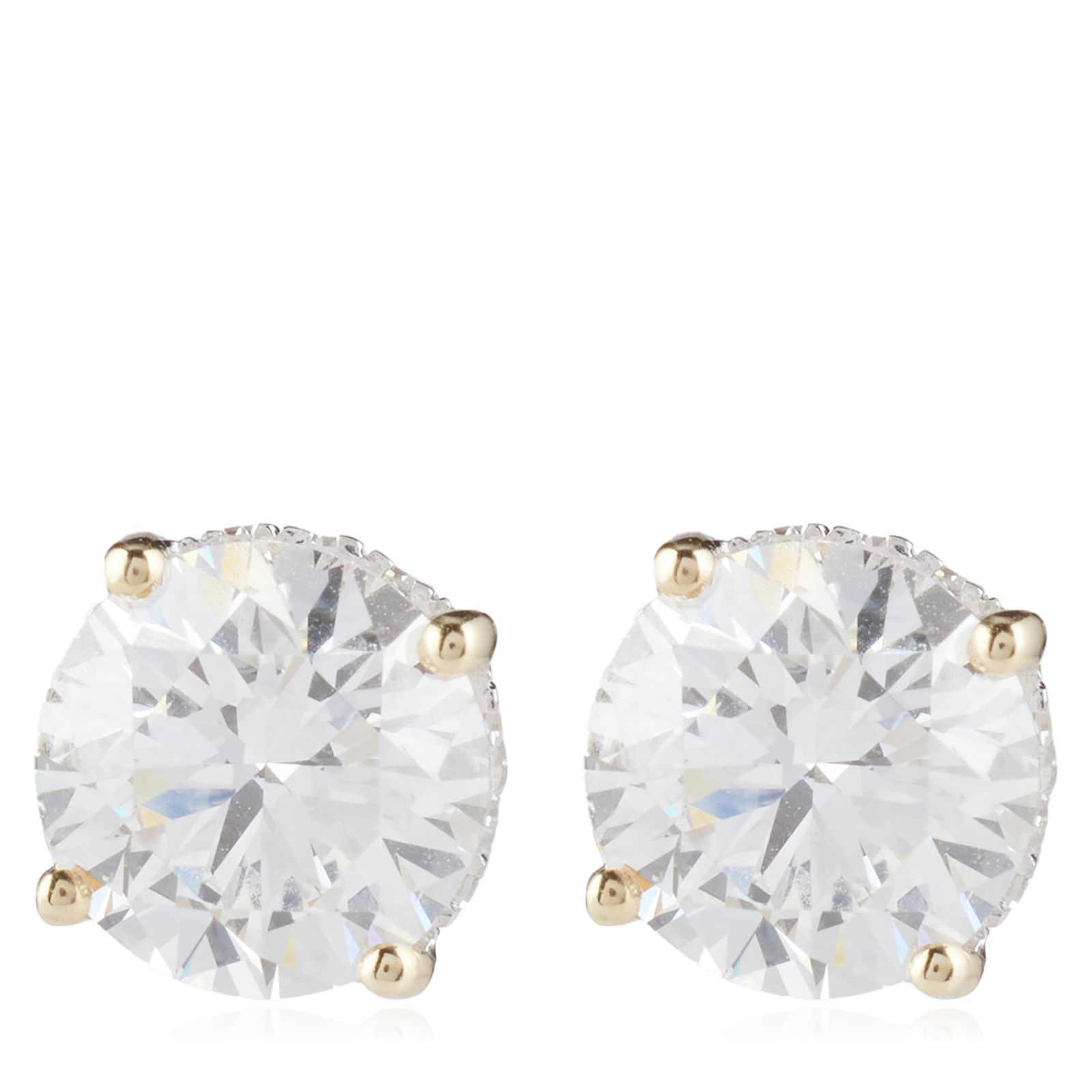 Fire Light 2.10ct Lab Grown Diamond Hidden Halo Stud Earrings 9ct Gold