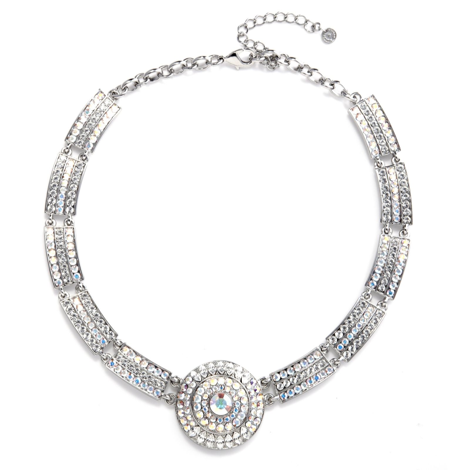 Butler & Wilson Crystal Segment & Circle 39cm Necklace - QVC UK