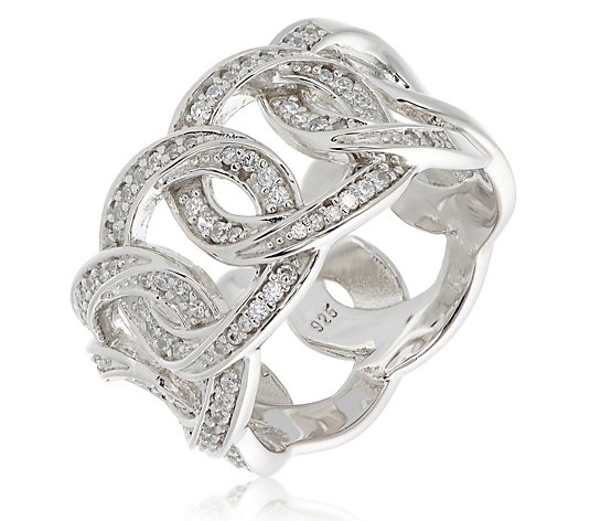 Michelle Mone for Diamonique 0.3ct tw Chain Link Ring Sterling Silver