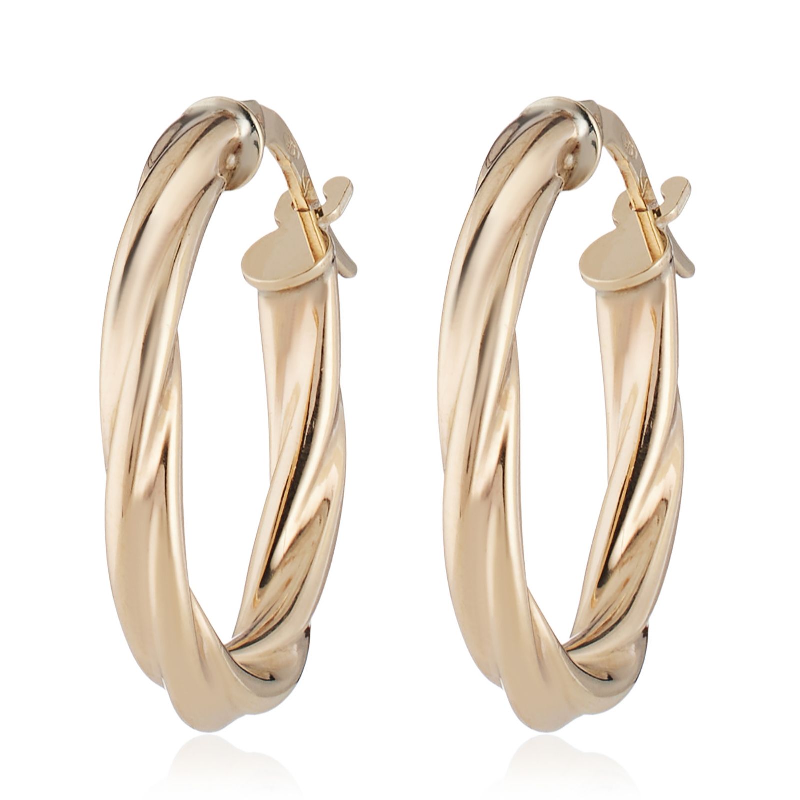 GOLD 9ct Yellow Gold Oval Twist Hoop Earring 1.15g