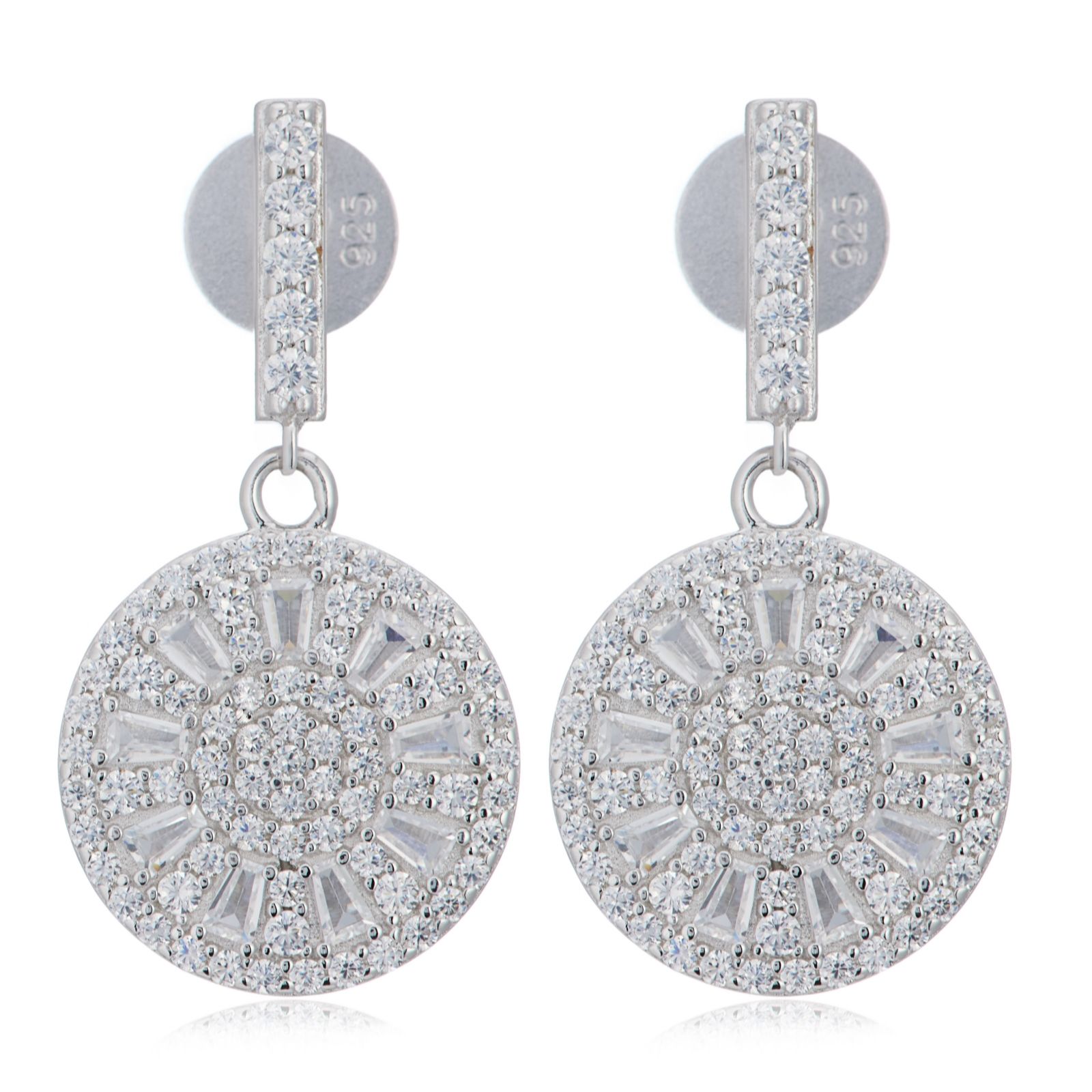 Diamonique 1.2ct Circle Earrings Sterling Silver