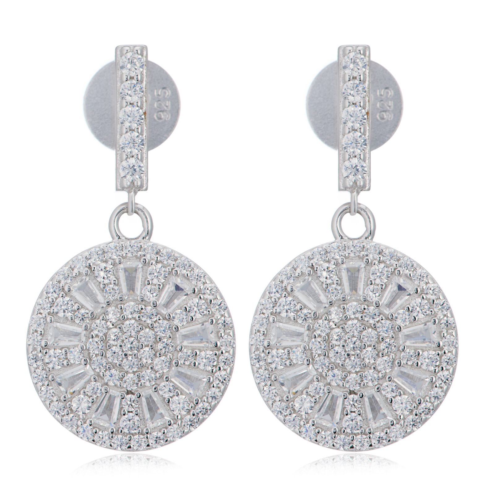 Diamonique 1.2ct Circle Earrings Sterling Silver