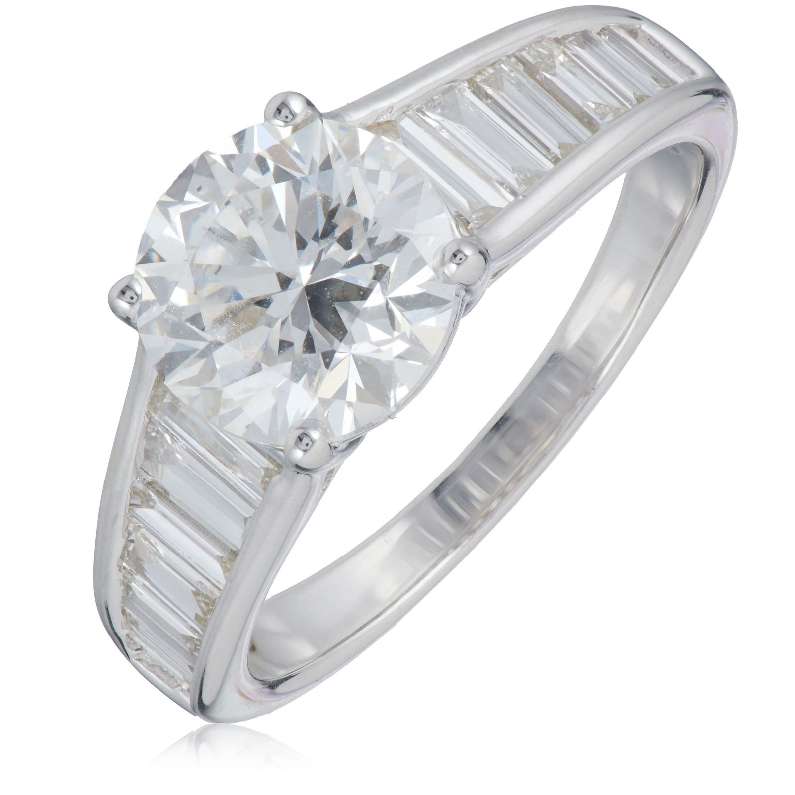 Firelight 2.50ct Lab Grown Diamond Baguette Channel Set Solitaire Ring 9ct Gold