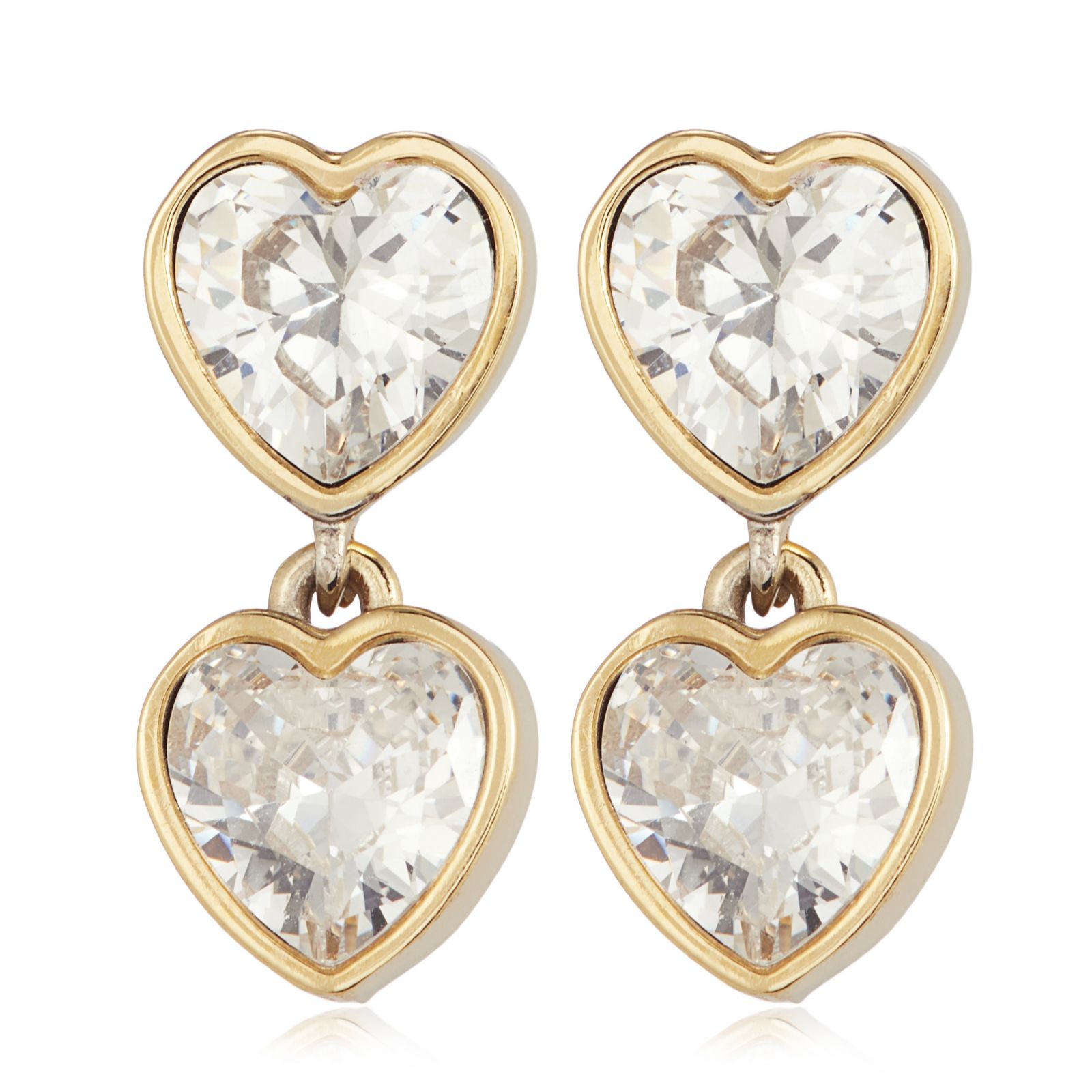 Steel By Diamonique Bezel Set Drop Earrings Stainless Steel