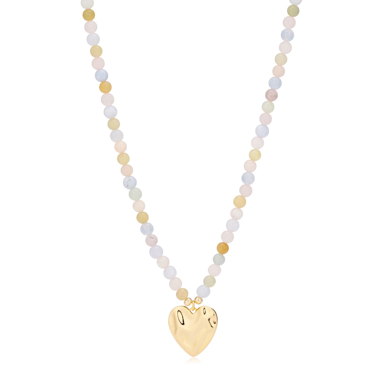 Malika Semi Precious Beaded Molten Heart Necklace