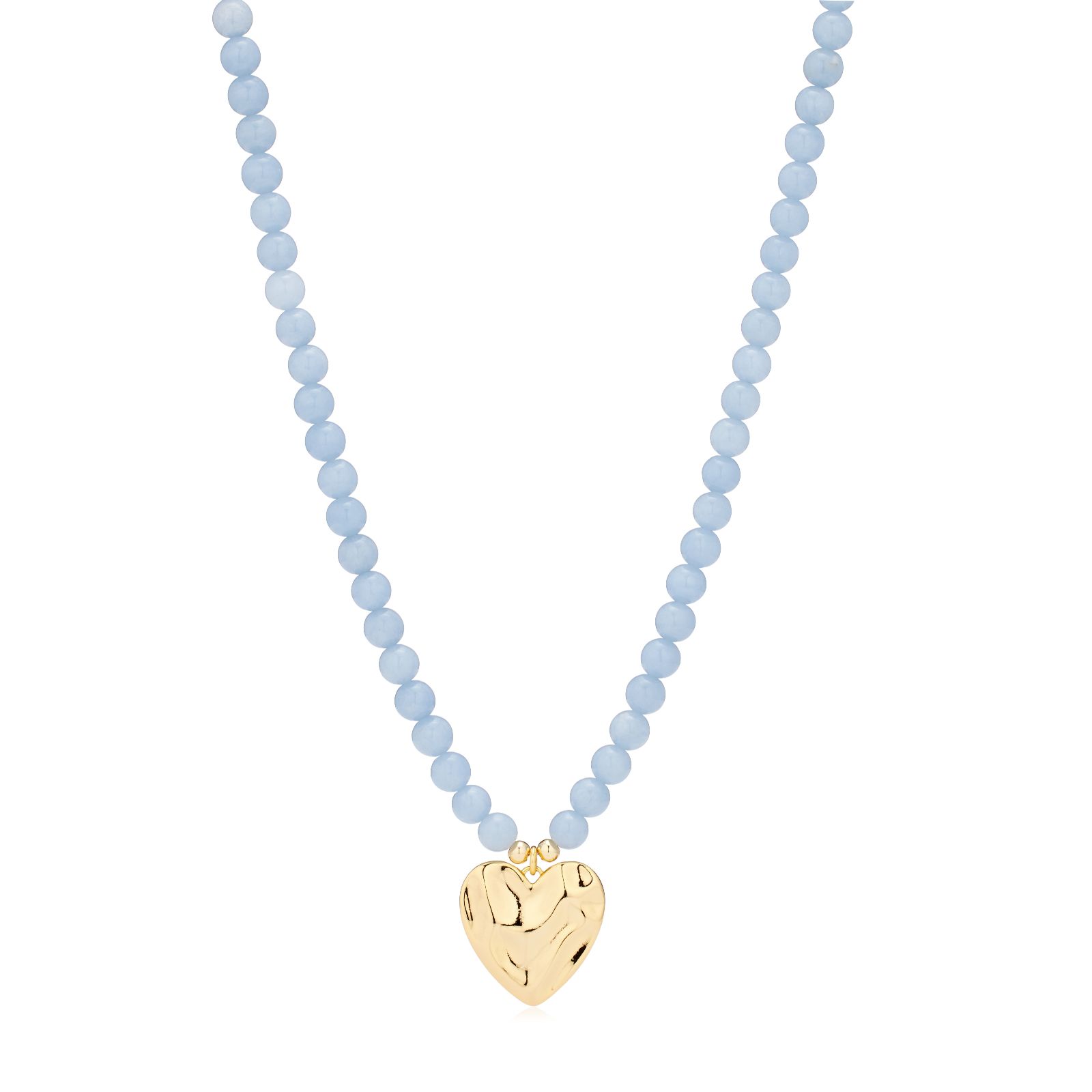 Malika Semi Precious Beaded Molten Heart Necklace