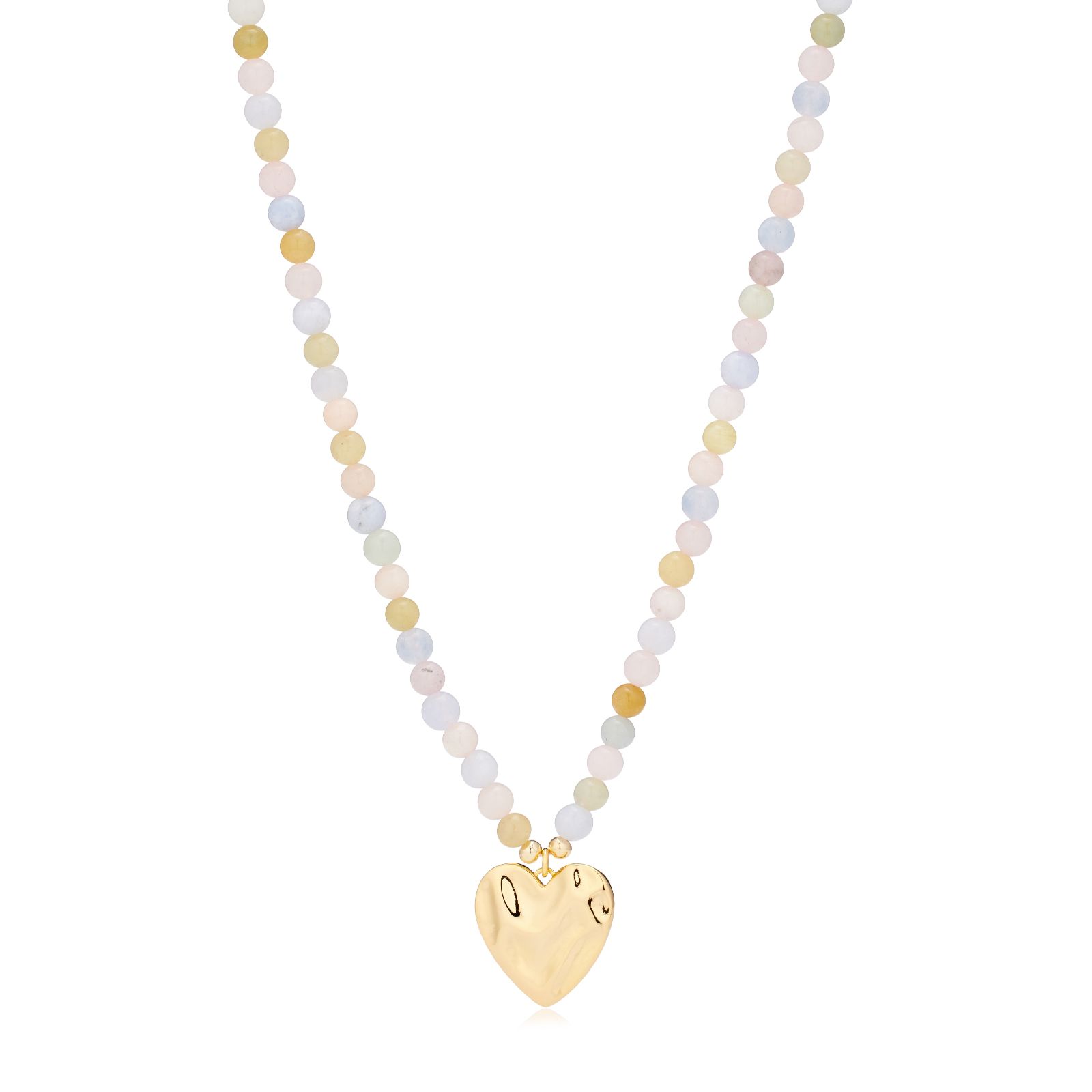 Malika Semi Precious Beaded Molten Heart Necklace