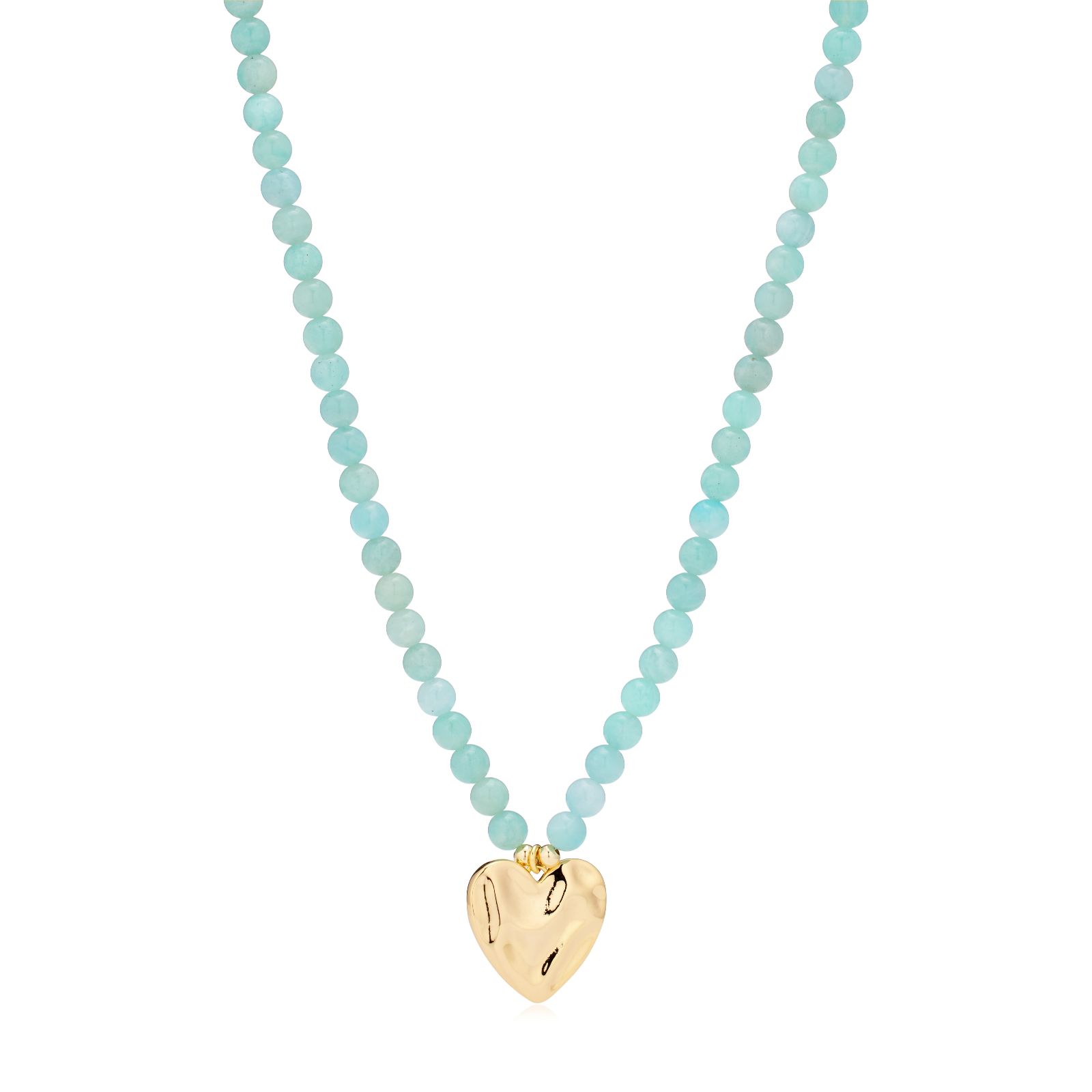 Malika Semi Precious Beaded Molten Heart Necklace