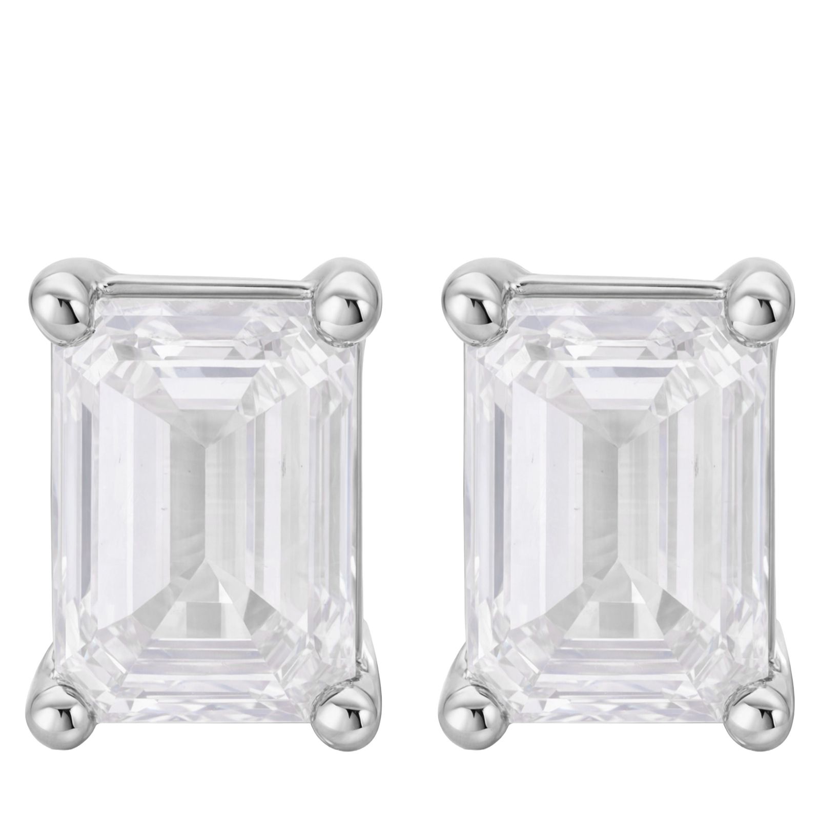 Fire Light 1ct lab Grown Diamond Emerald Cut Stud Earrings 9ct Gold