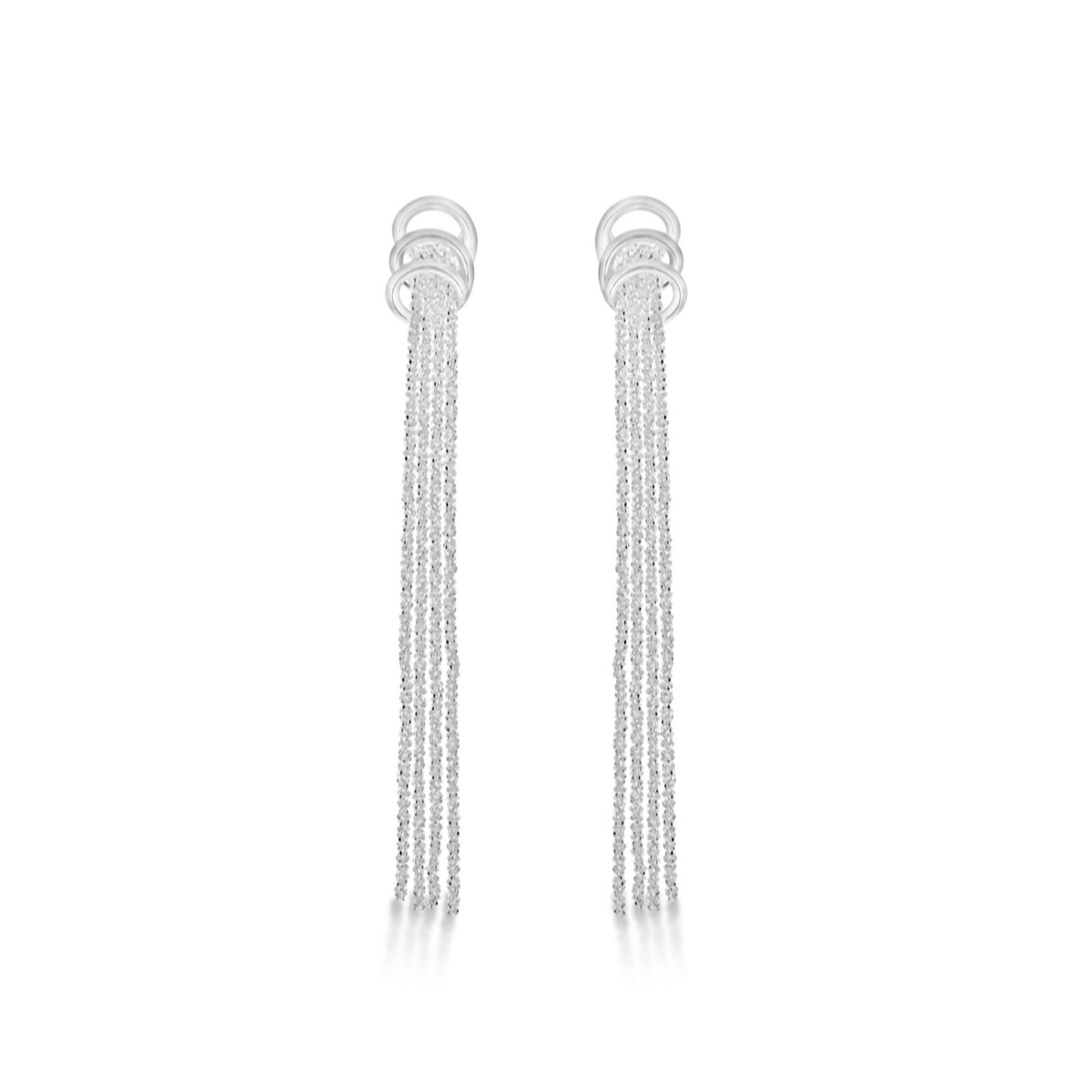 Faith & Brown Italian Crafted and Tassel Drop Earrings Sterling Silver