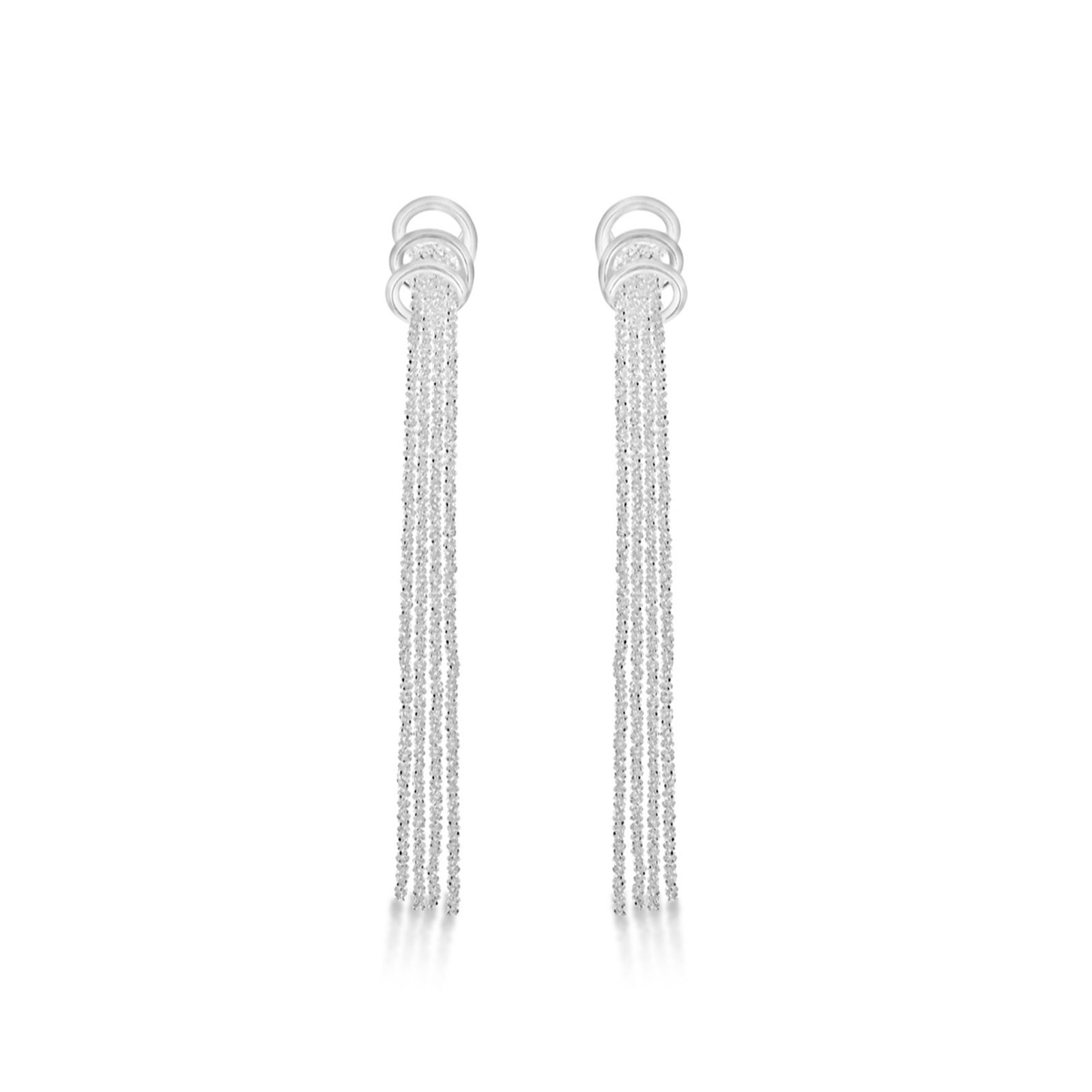 Faith & Brown Italian Crafted and Tassel Drop Earrings Sterling Silver