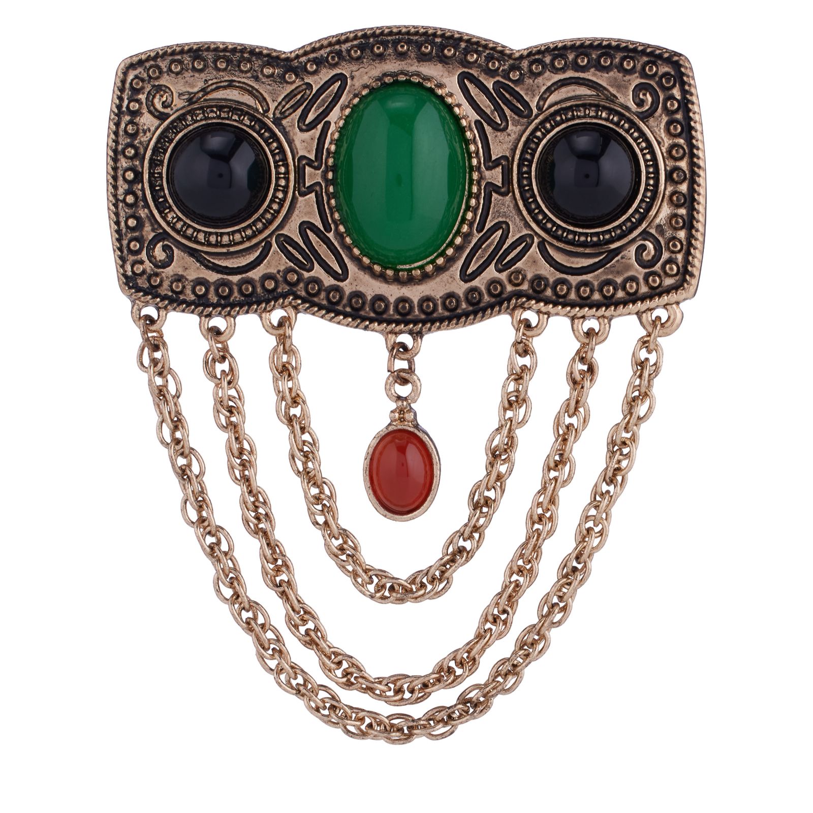 Malika Draped Stone Brooch