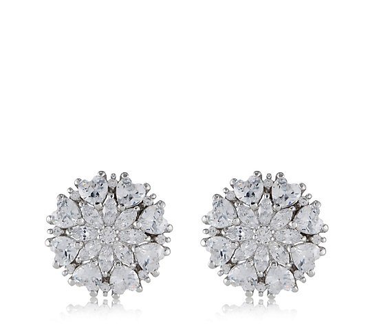 Michelle Mone for Diamonique 2.2ct tw Flower Stud Earrings Sterling Silver