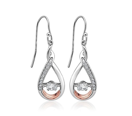 Clogau Eternity Dancing White Topaz Earrings Sterling Silver & 9ct Gold