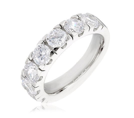 Diamonique Platinum Plated 2.45ct tw Textured Eternity Ring Sterling Silver