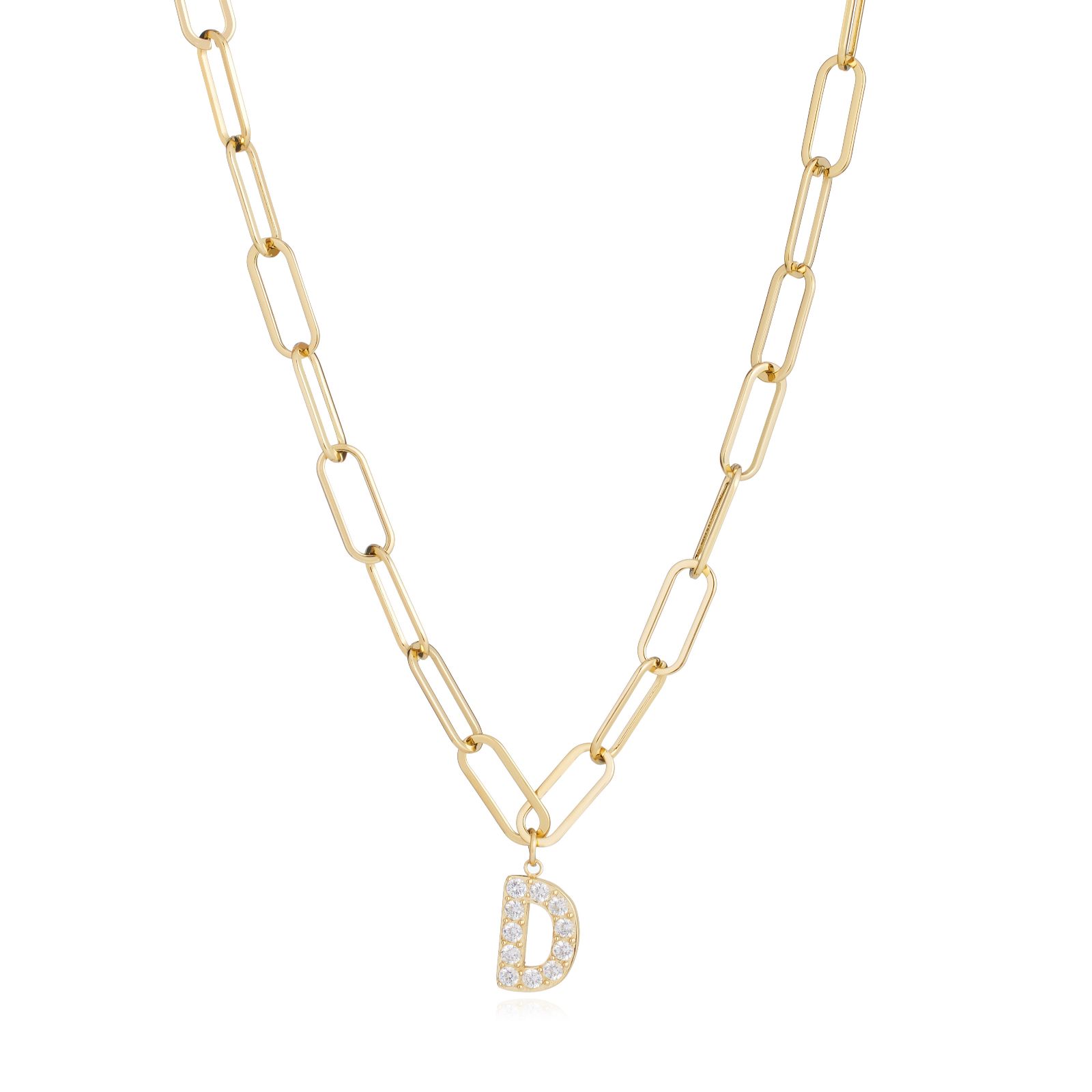 Steel by Diamonique Initial Chain Link Necklace Stainless Steel